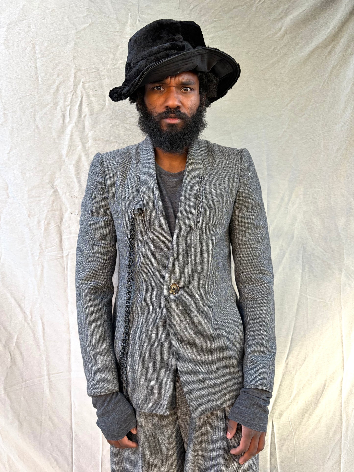 FW25 || SHAWL COLLAR ZAGODA 4 POCKET BLAZER || SPECKLED GREY - WOOL