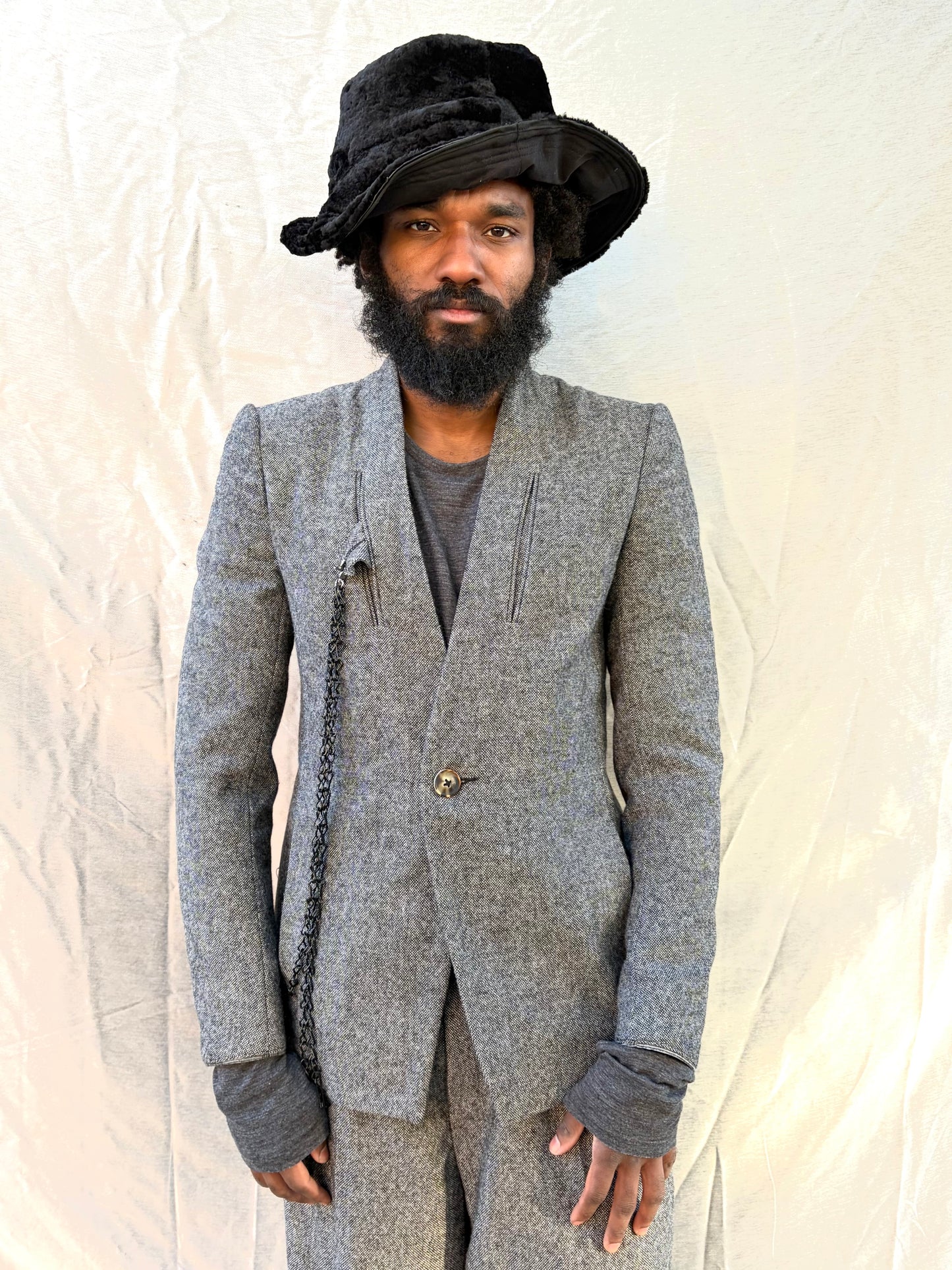 FW25 || SHAWL COLLAR ZAGODA 4 POCKET BLAZER || SPECKLED GREY - WOOL