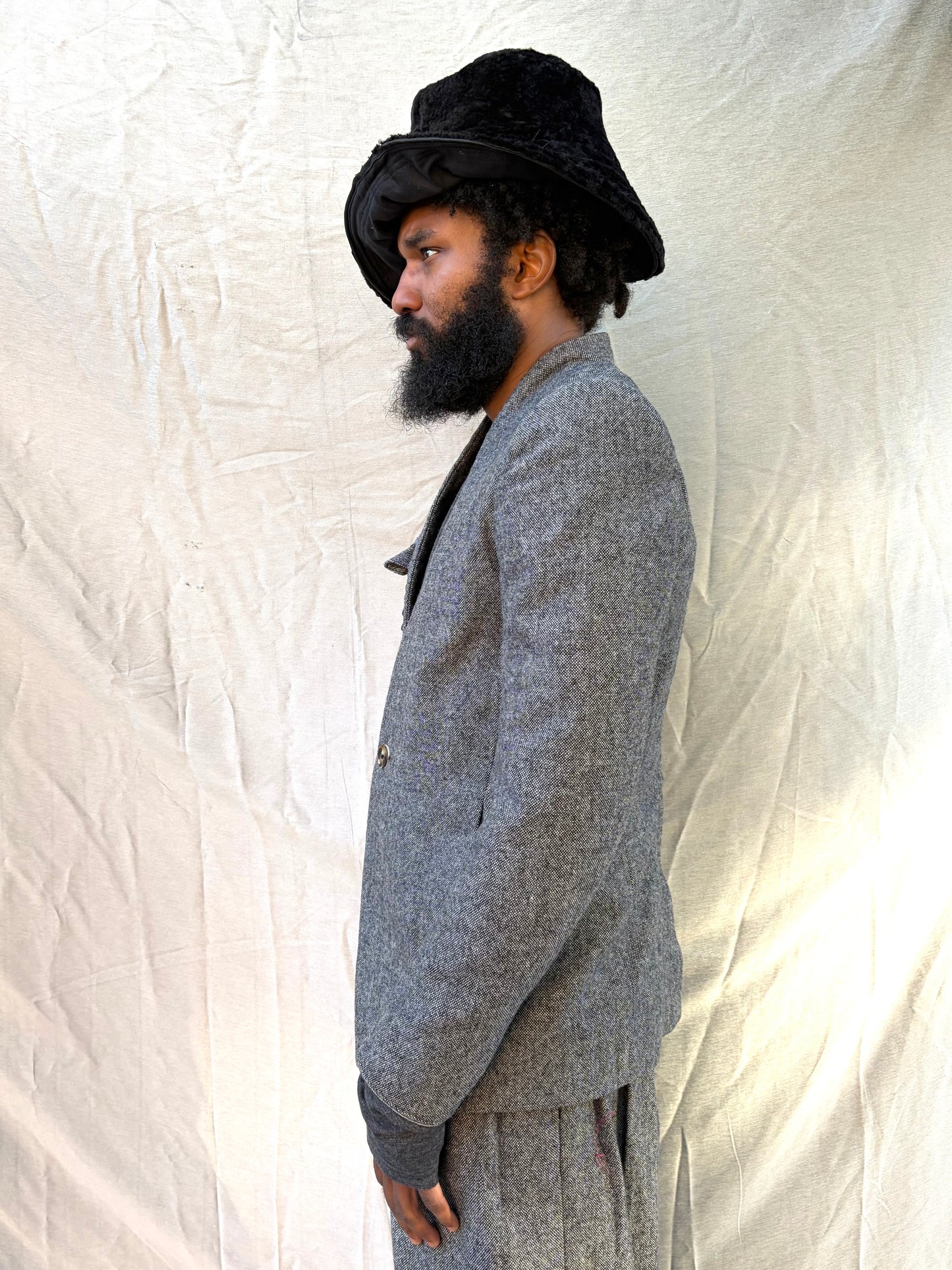 FW25 || SHAWL COLLAR ZAGODA 4 POCKET BLAZER || SPECKLED GREY - WOOL