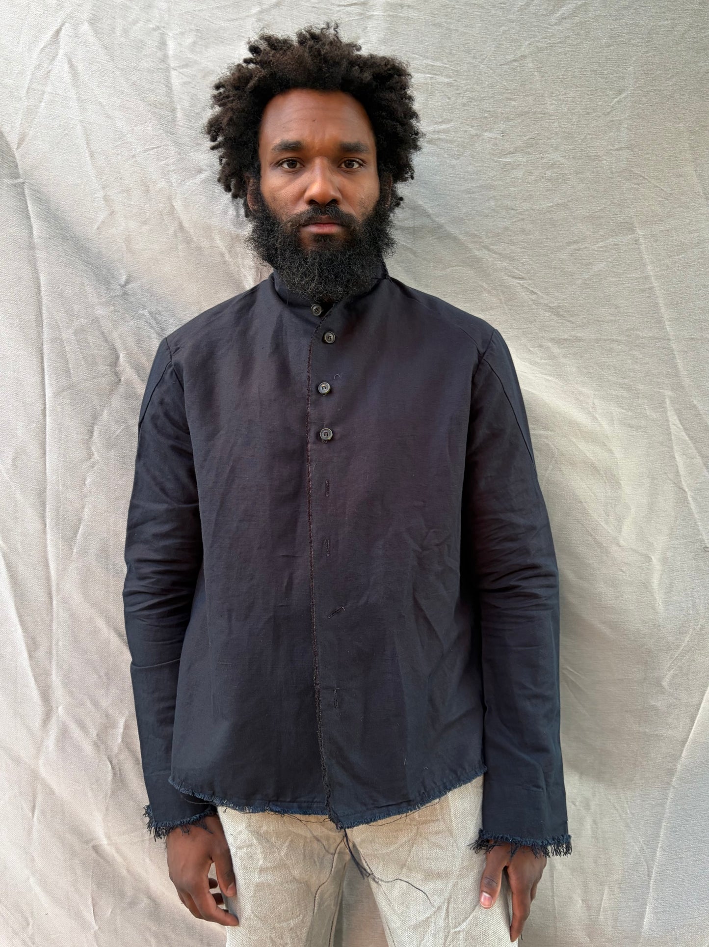 FW25 || PROTOLOGICAL ARCHETYPE SHIRT || LINEN || BLACK