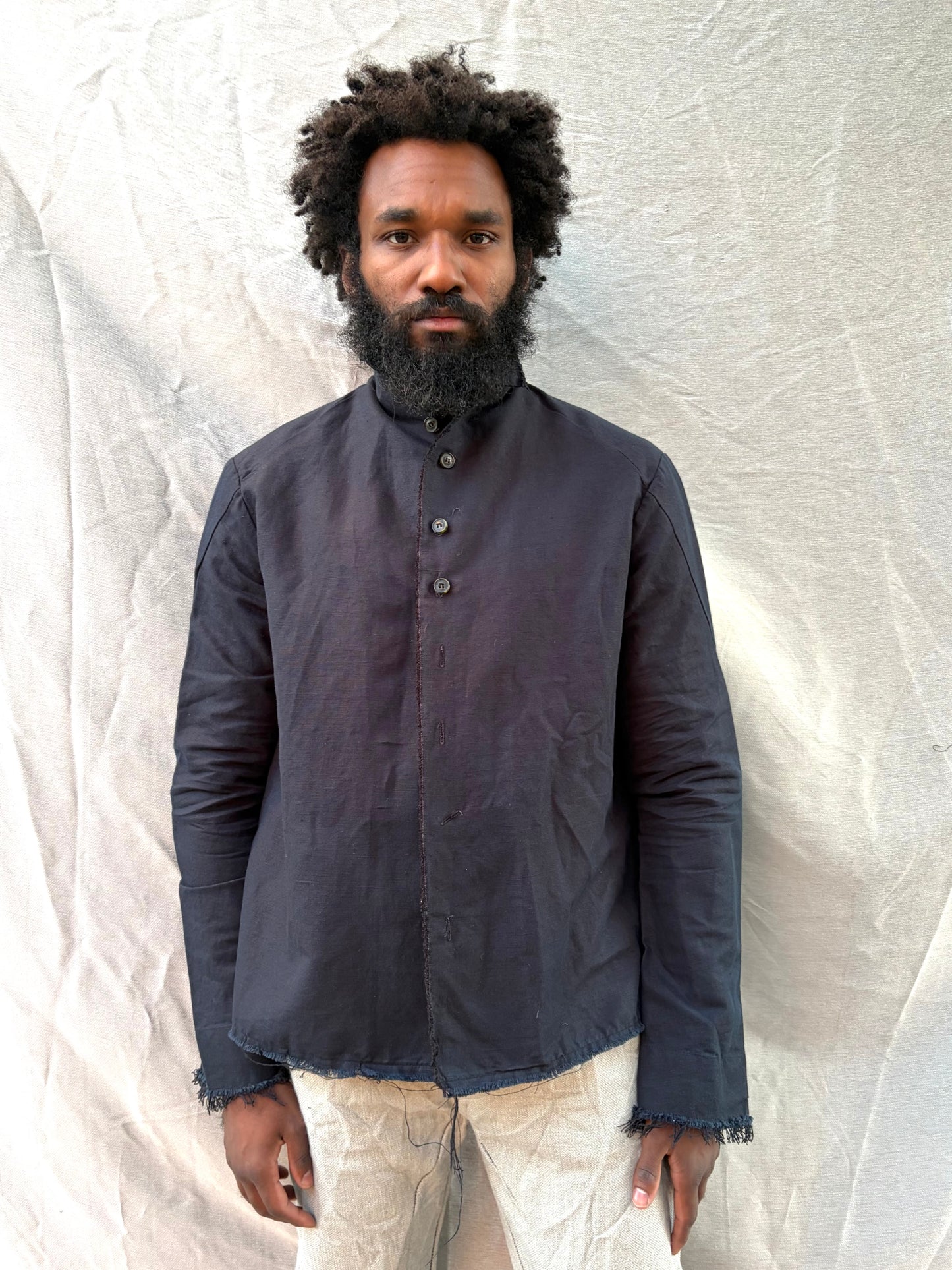 FW25 || PROTOLOGICAL ARCHETYPE SHIRT || LINEN || BLACK