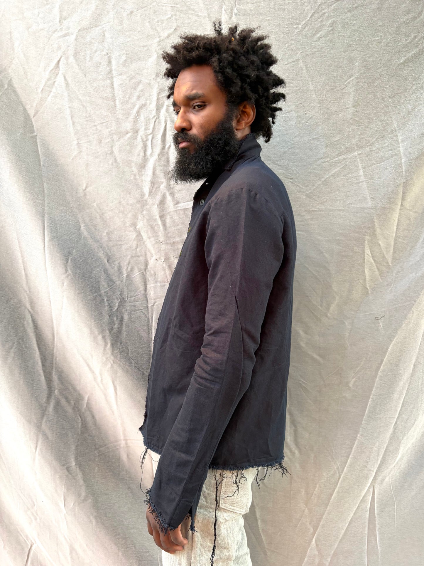 FW25 || PROTOLOGICAL ARCHETYPE SHIRT || LINEN || BLACK