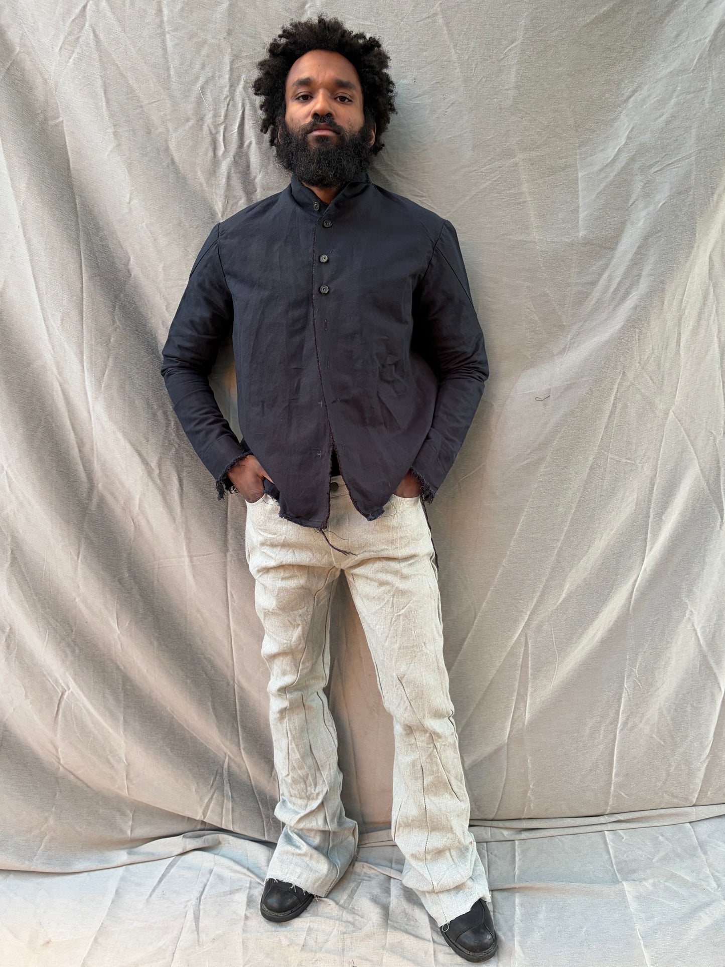 FW25 || PROTOLOGICAL ARCHETYPE SHIRT || LINEN || BLACK