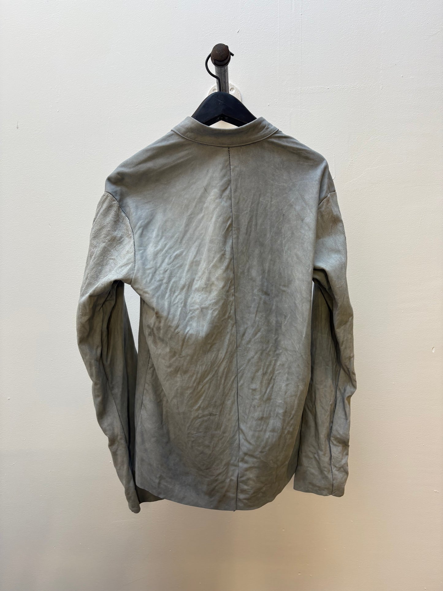 FW25 || FAULTED SHOULDER 2.0 LEATHER SHIRT|| 100% KANGAROO || BAPTISMAL WHITE