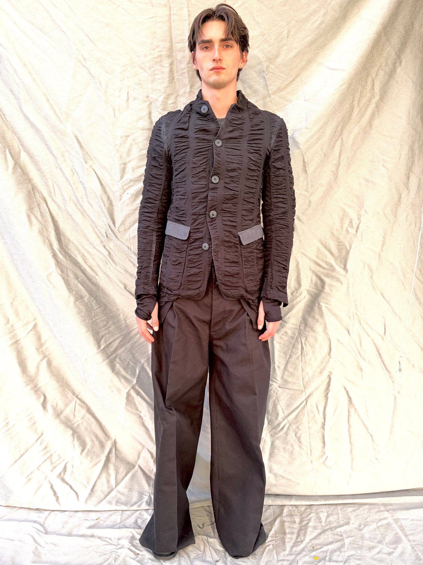 FW25 || CARDIGAN LINED 5 BUTTON BLAZER || 100% LINEN + COTTON