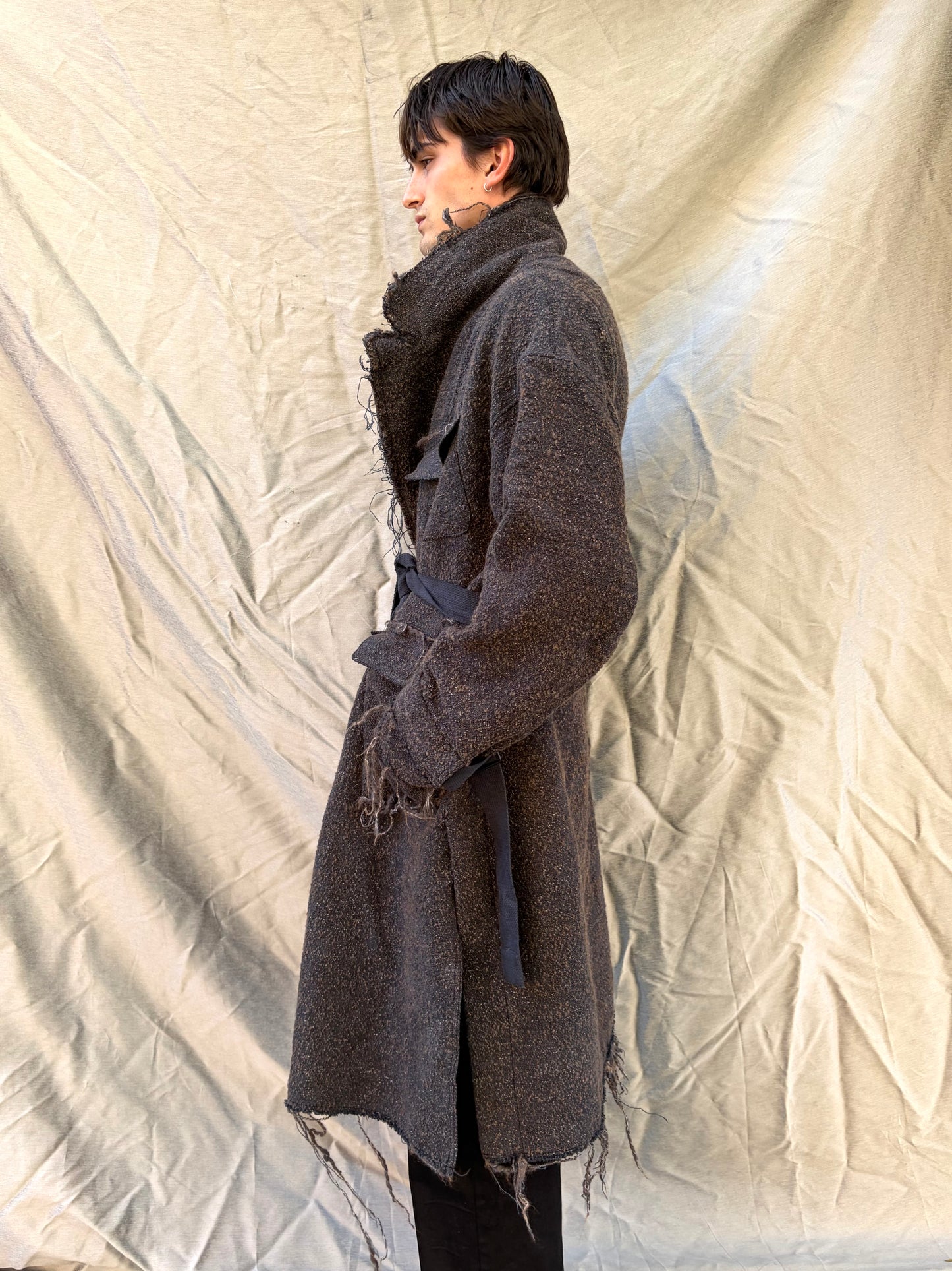 FW25 || BEAST COAT 3.0 || CURED WOOL || WASHED BLACK