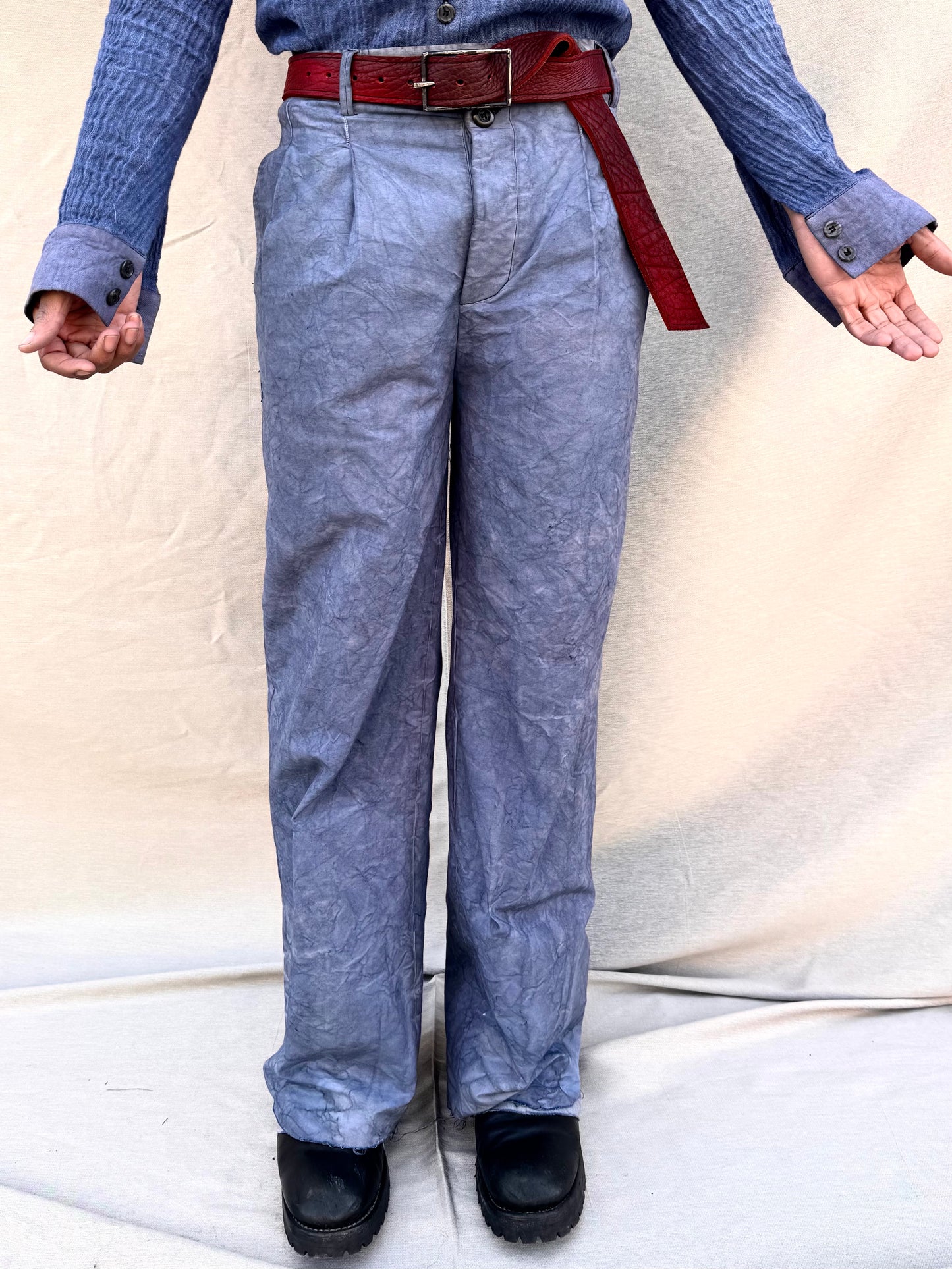 SS25 || OVERDYED DOUBLE LAYER GODDE PANTS || GREY