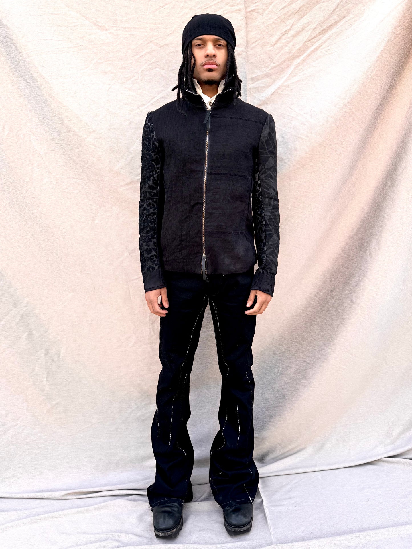 SS25 || MINIMALIST ZERO LINEN JACKET || BLACK