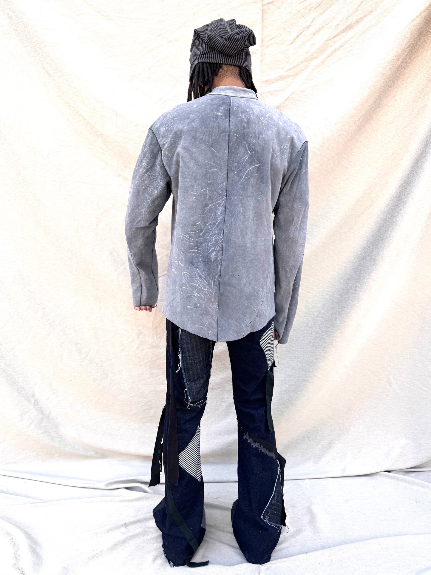 SS25 || OVERLOCKED FAULTED SHOULDER 2.0 SHIRT || GREY KANGAROO