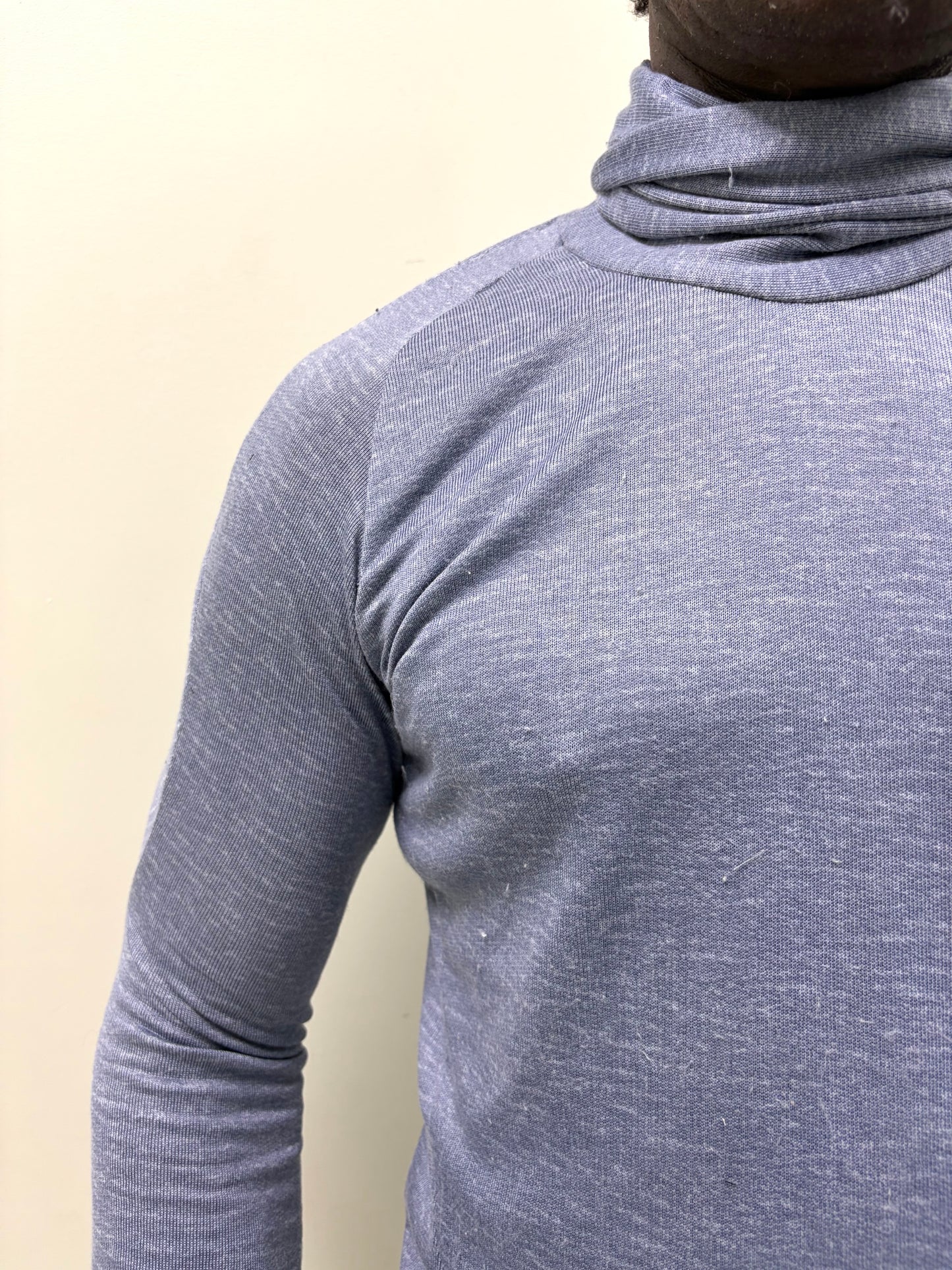 FW25 ||HIGH NECK RAGLAN TOP || SILK + COTTON|| SEA GREY