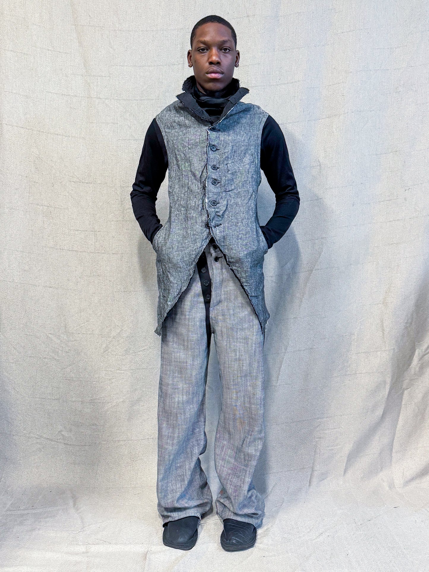 SS24 || PROTOLOGICAL ARCHETYPE VEST || GREY LINEN