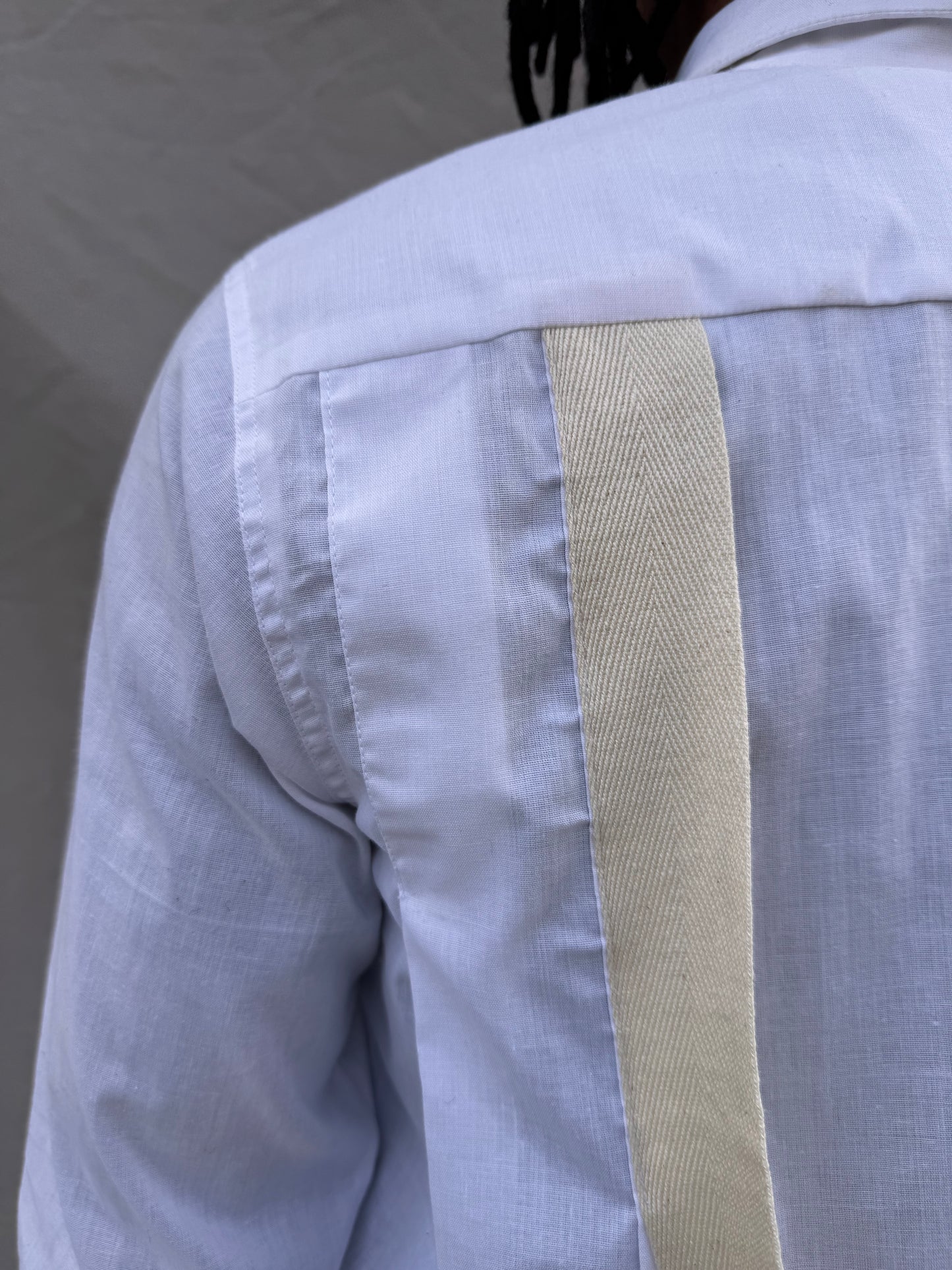 SS25 | | DOUBLE COLLAR - BACK PLEAT BIG SHIRT | |WHITE