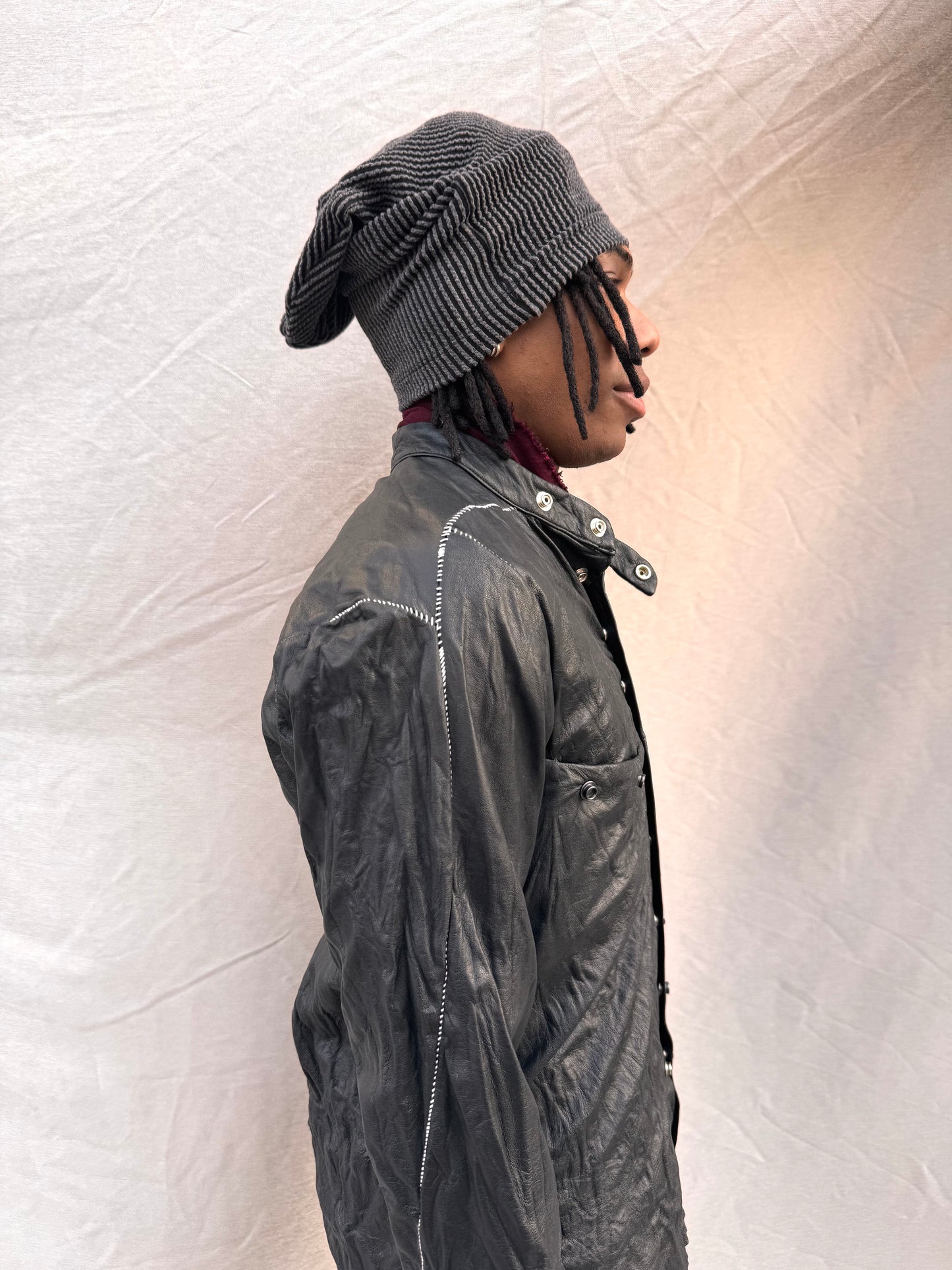 SS25 || OVERLOCKED FAULTED SHOULDER 2.0 SHIRT || BLACK