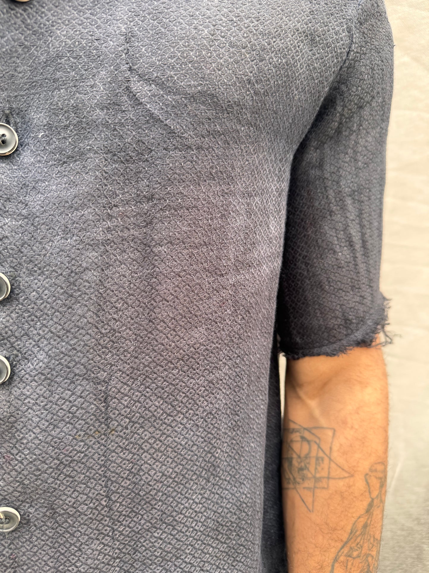 SS25 || PROTOLOGICAL ARCHETYPE SHORT SLEEVE SHIRT || LINEN || BLACK