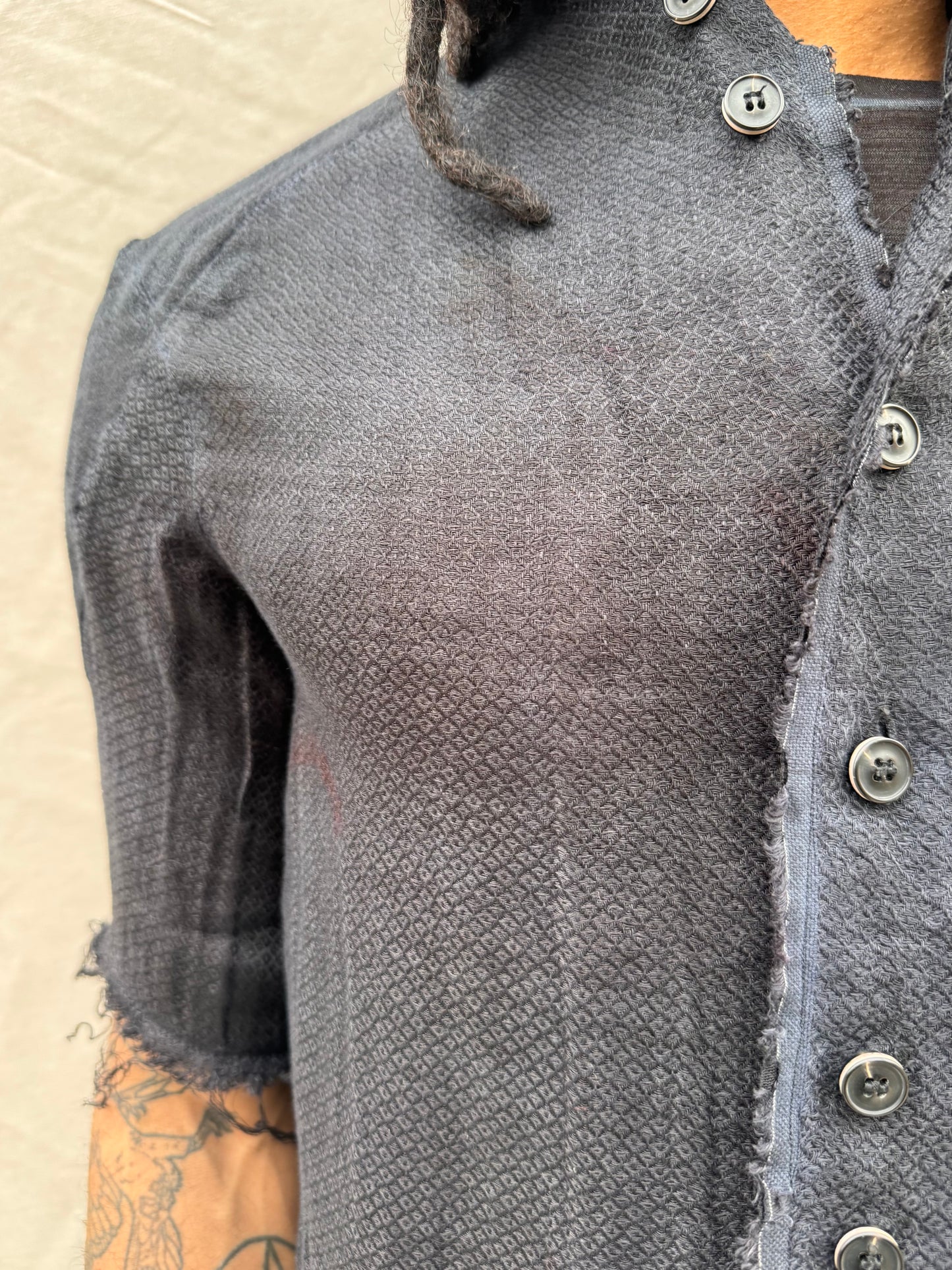 SS25 || PROTOLOGICAL ARCHETYPE SHORT SLEEVE SHIRT || LINEN || BLACK