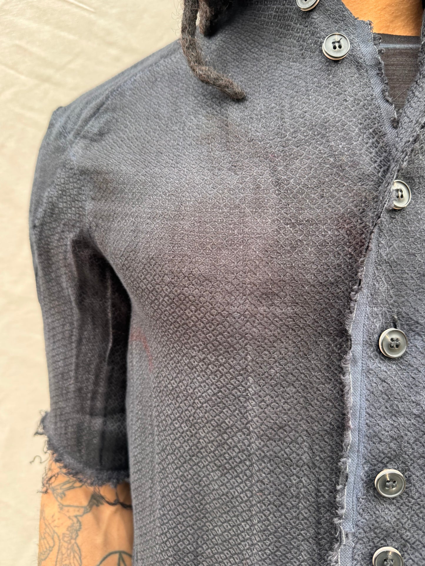 SS25 || PROTOLOGICAL ARCHETYPE SHORT SLEEVE SHIRT || BLACK OD LINEN