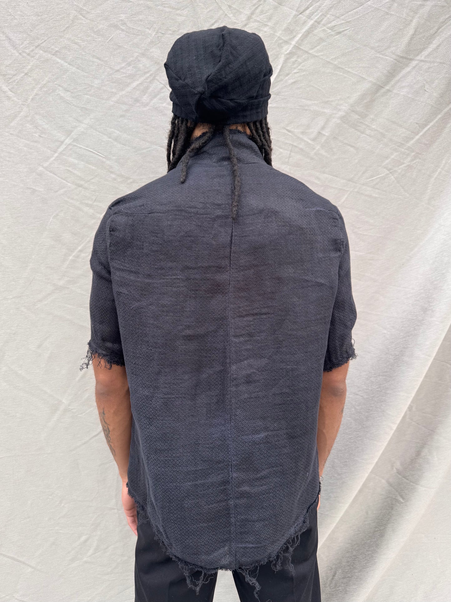 SS25 || PROTOLOGICAL ARCHETYPE SHORT SLEEVE SHIRT || LINEN || BLACK