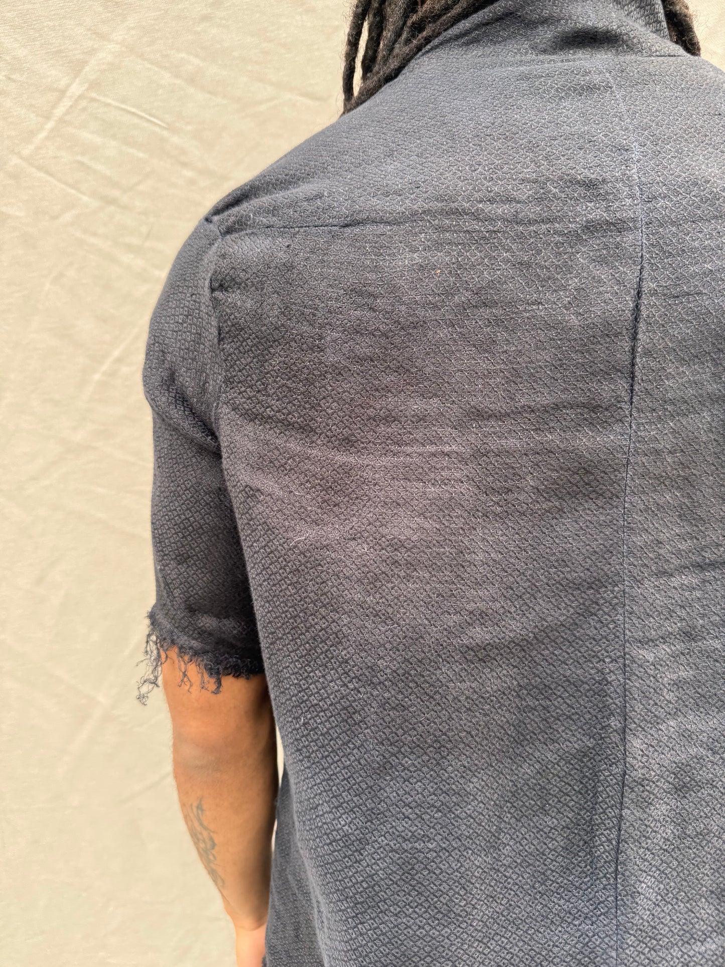 SS25 || PROTOLOGICAL ARCHETYPE SHORT SLEEVE SHIRT || LINEN || BLACK