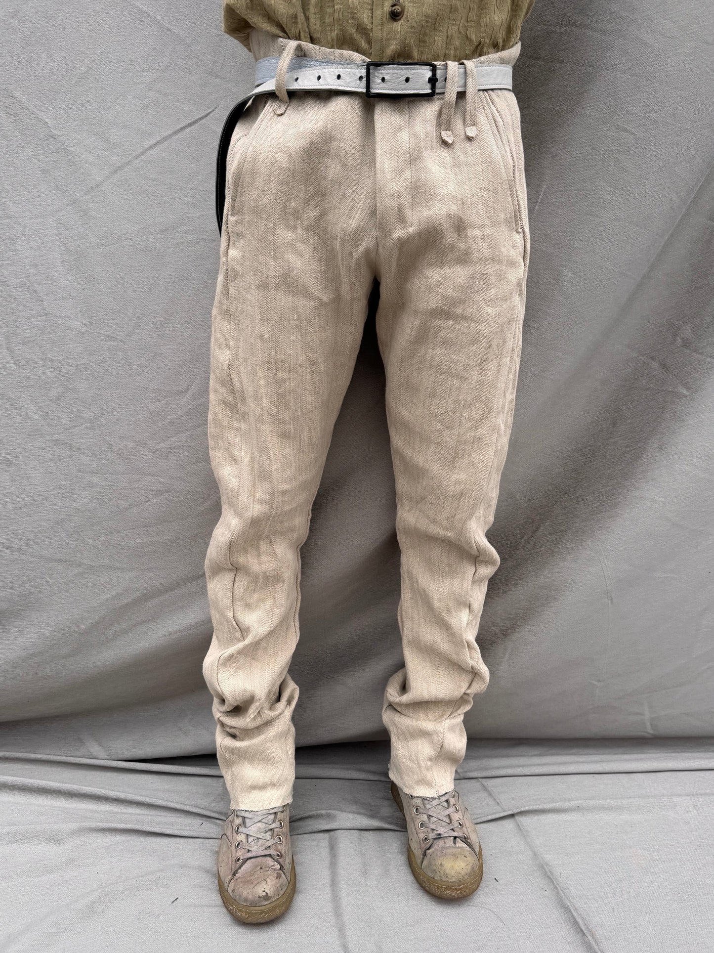 SS25 | | CLASSIC SOFT J PANTS | | HERRINGBONE LINEN | | ECRU