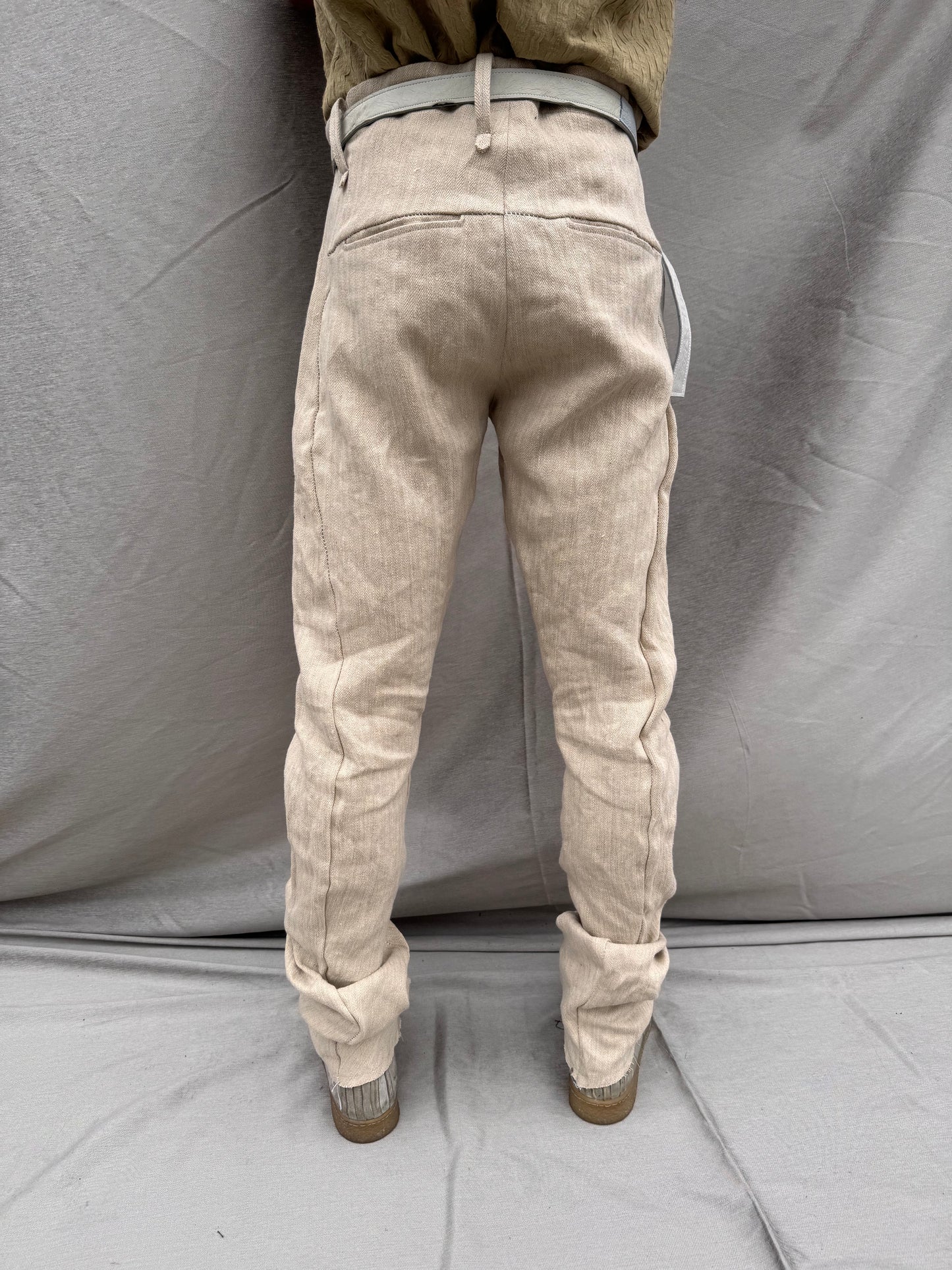 SS25 | | CLASSIC SOFT J PANTS | | HERRINGBONE LINEN | | ECRU