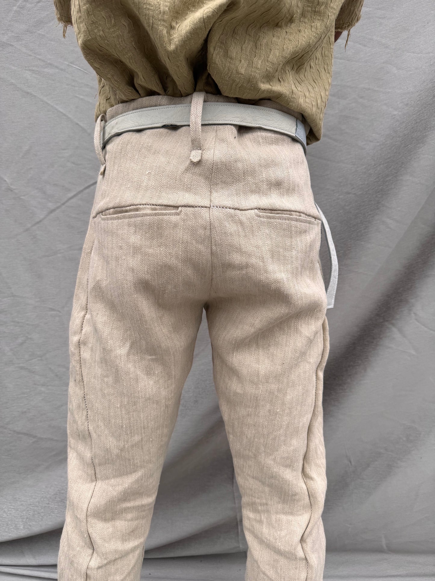 SS25 | | CLASSIC SOFT J PANTS | | HERRINGBONE LINEN | | ECRU