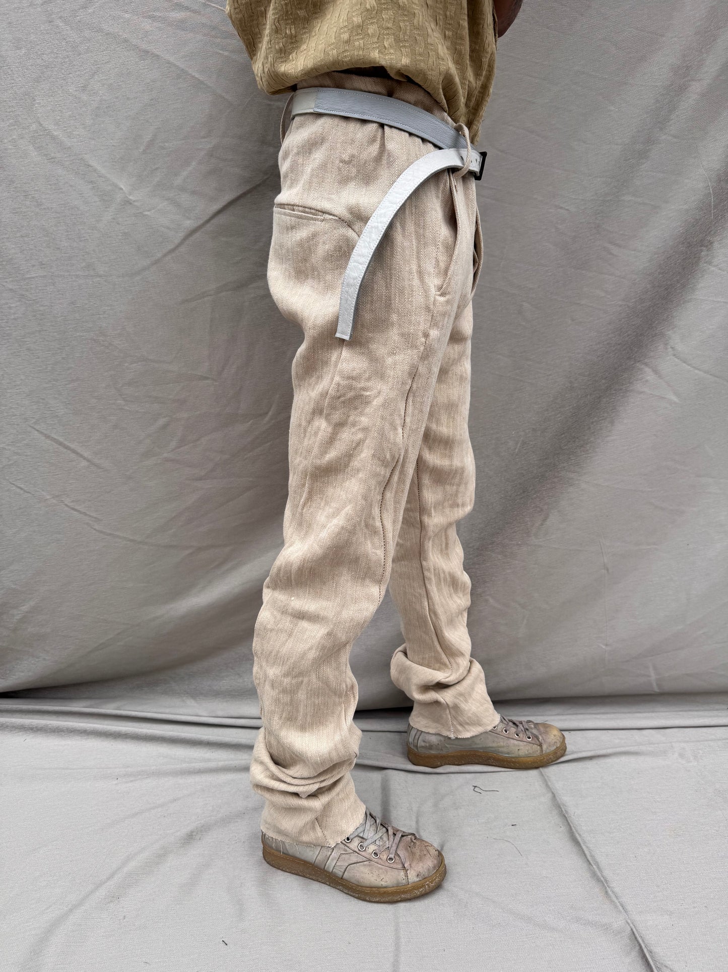 SS25 | | CLASSIC SOFT J PANTS | | HERRINGBONE LINEN | | ECRU