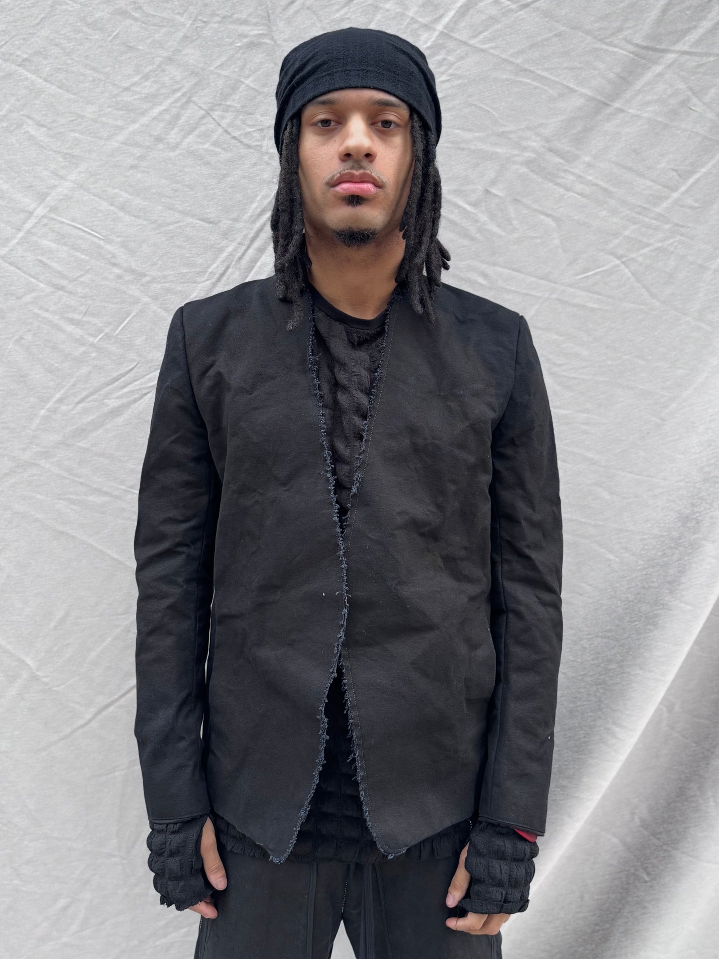 SS25 || SHAWL COLLAR “HEWN” BLAZER || BLACK