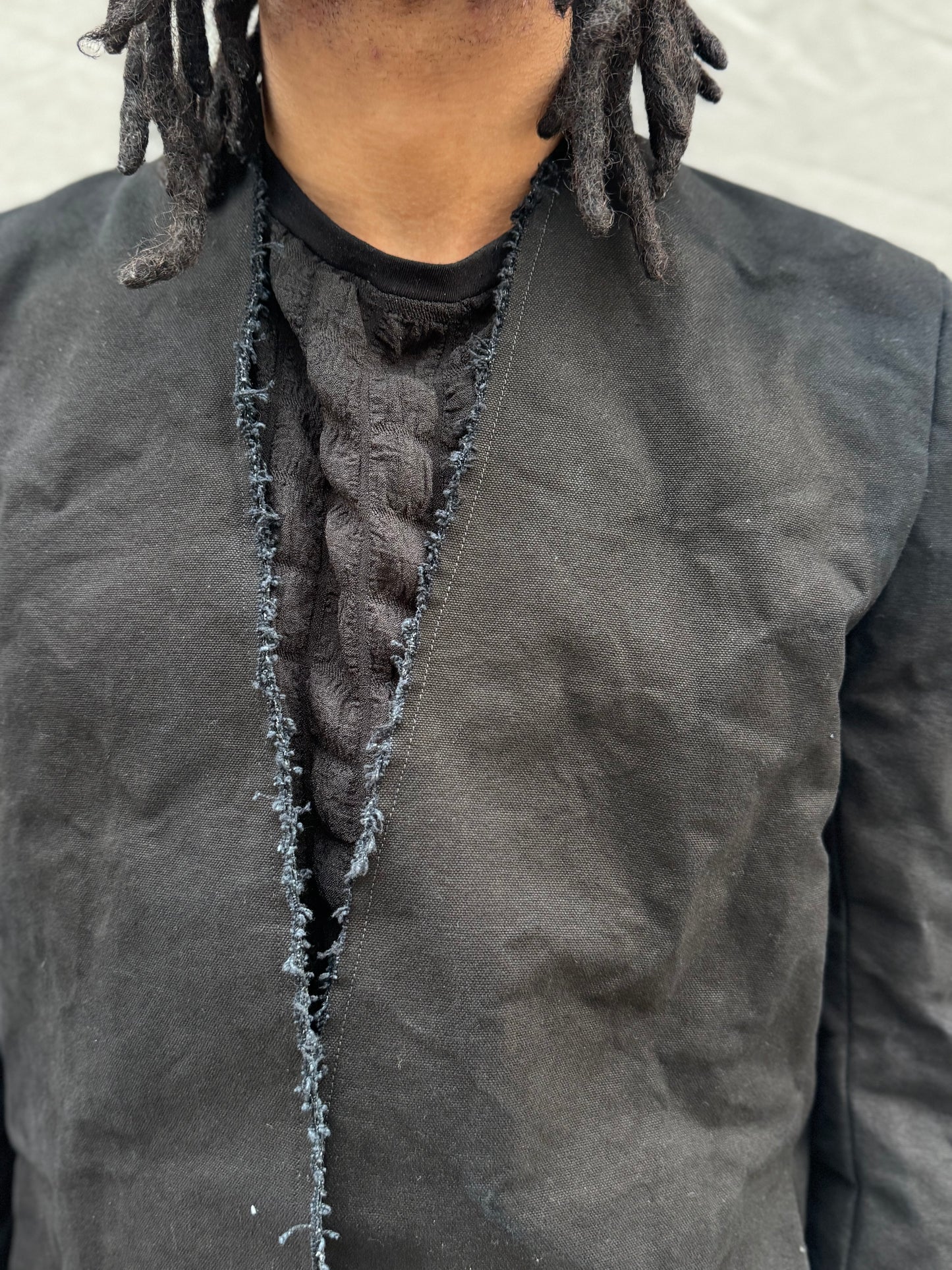 SS25 || SHAWL COLLAR “HEWN” BLAZER || BLACK