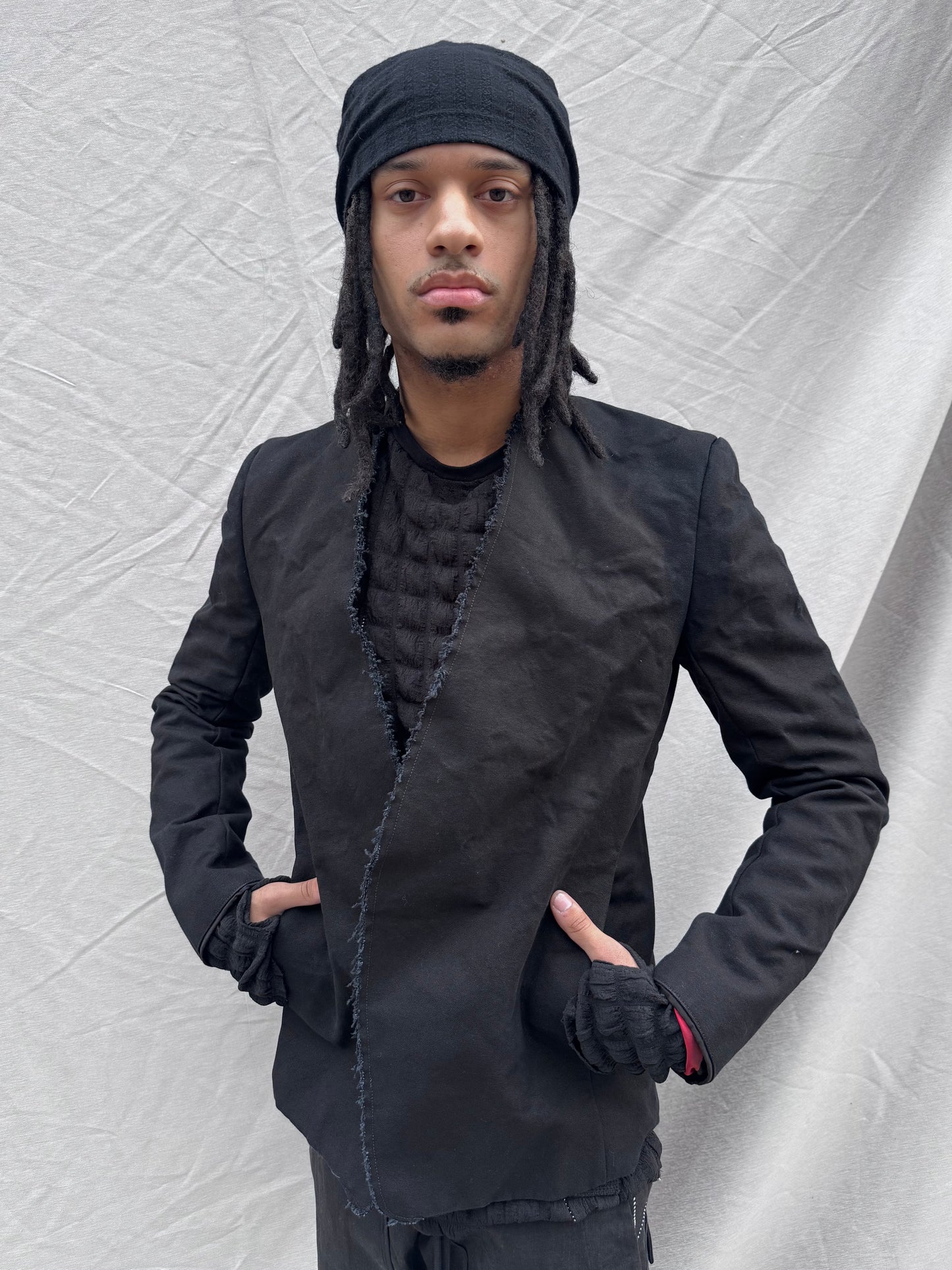 SS25 || SHAWL COLLAR “HEWN” BLAZER || BLACK