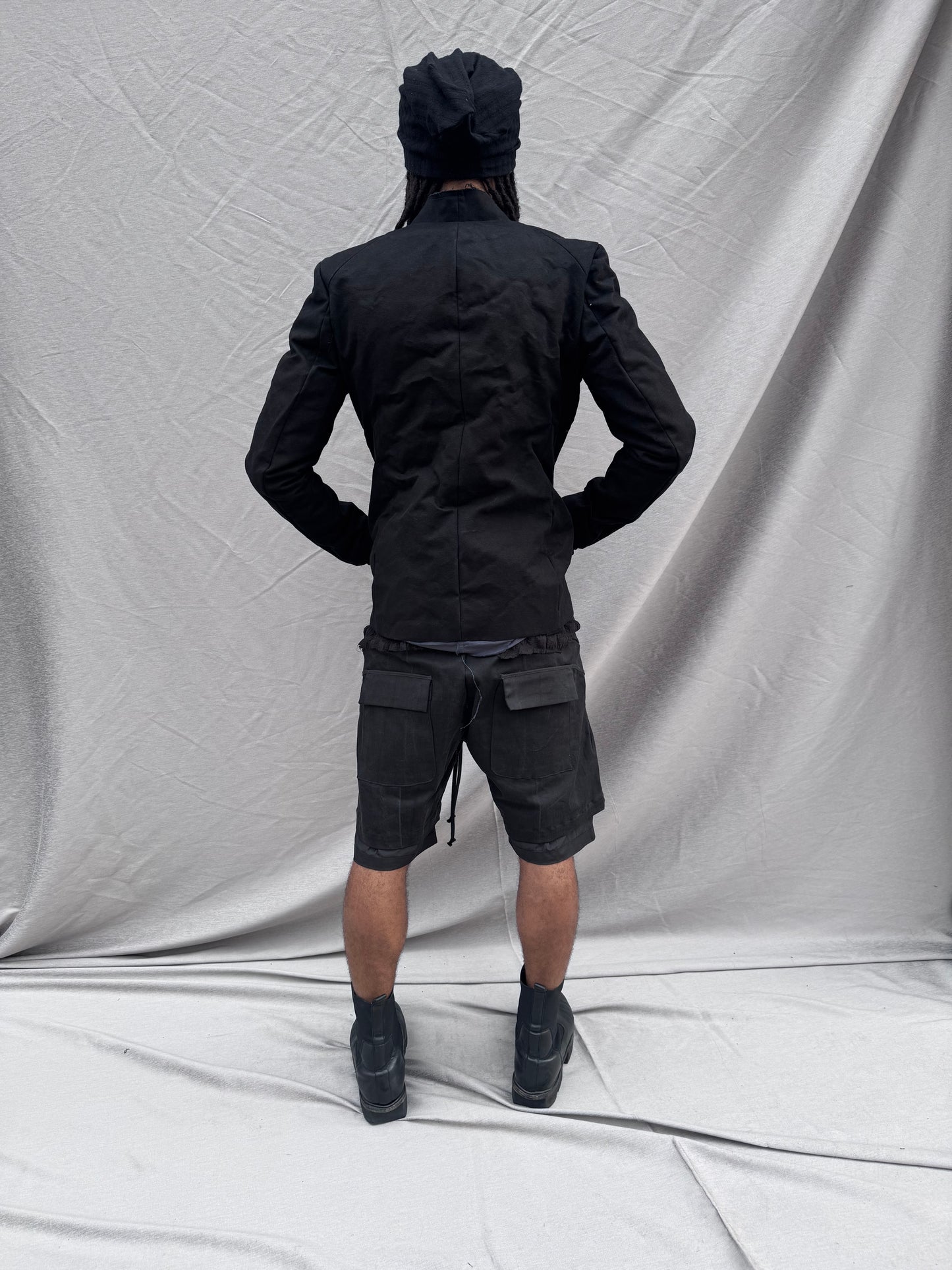 SS25 || SHAWL COLLAR “HEWN” BLAZER || BLACK
