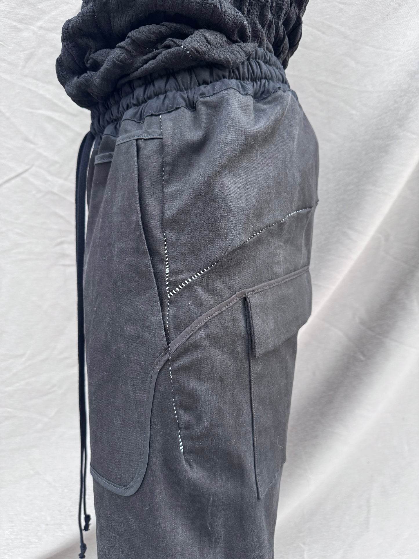 SS25 || OVERLOCKED PERIPATHETIC SHORTS || BLACK