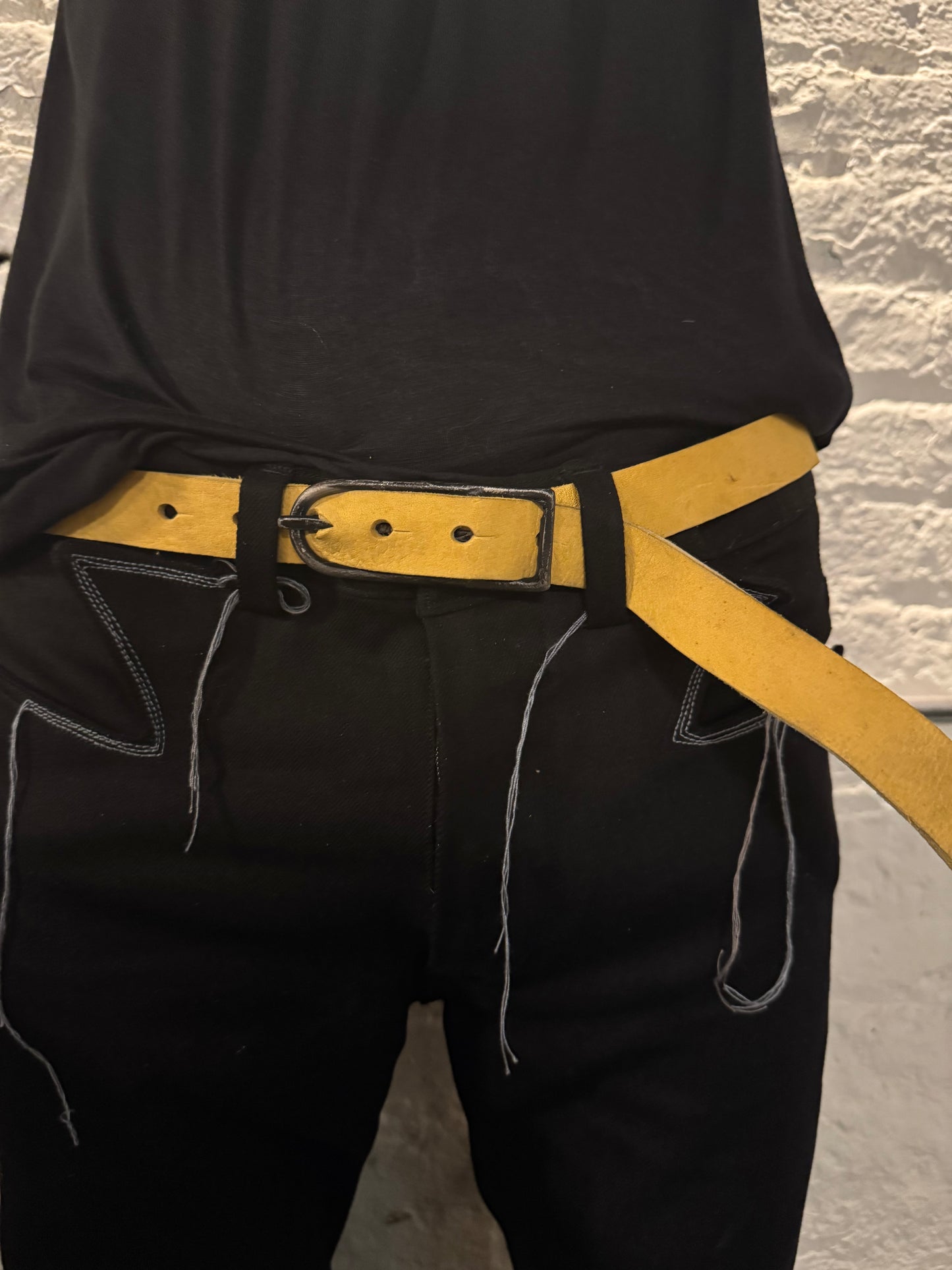 ZB- A|BLT| || 1" CLIFTON HAND MADE BUCKLE BELT ||YARDMAN YELLOW HORSEHIDE