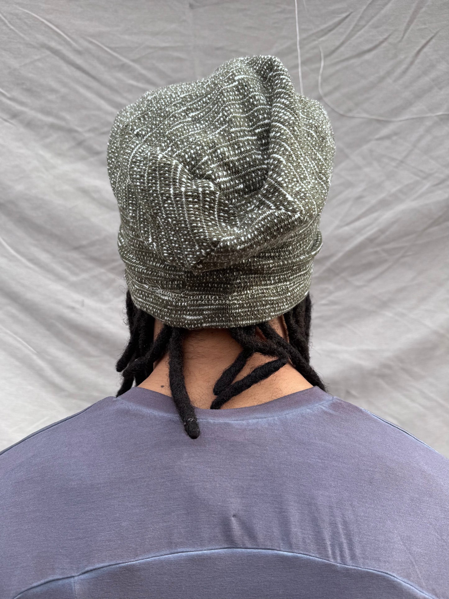 SS25 || LONG DOME BEANIE || MELANGE BEIGE