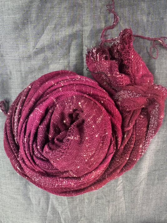 SS25 || LONG LINEN + RAYON SCARF ||. OD MAROON