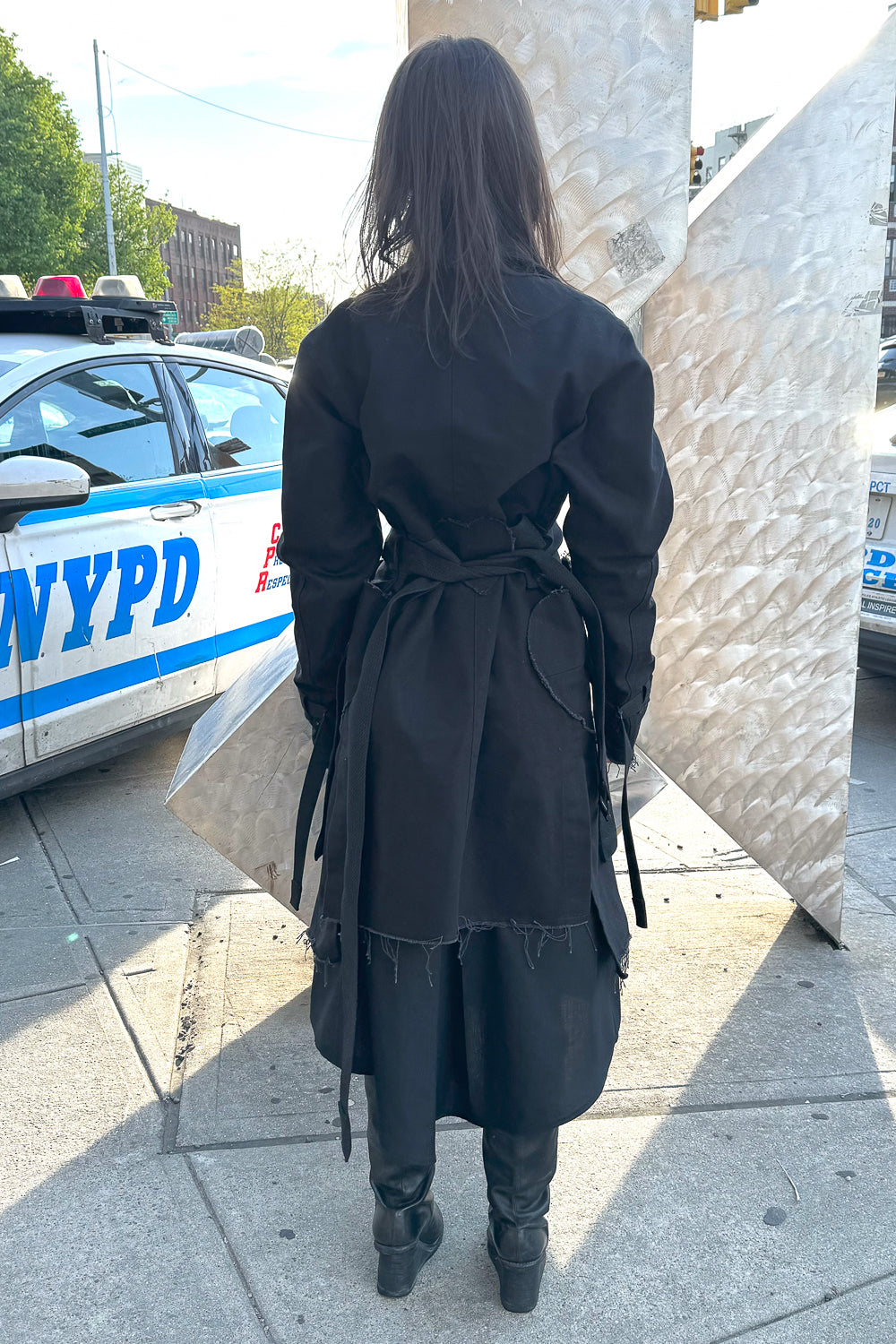 SS24 || HEARTENED TRENCH COAT || BLACK
