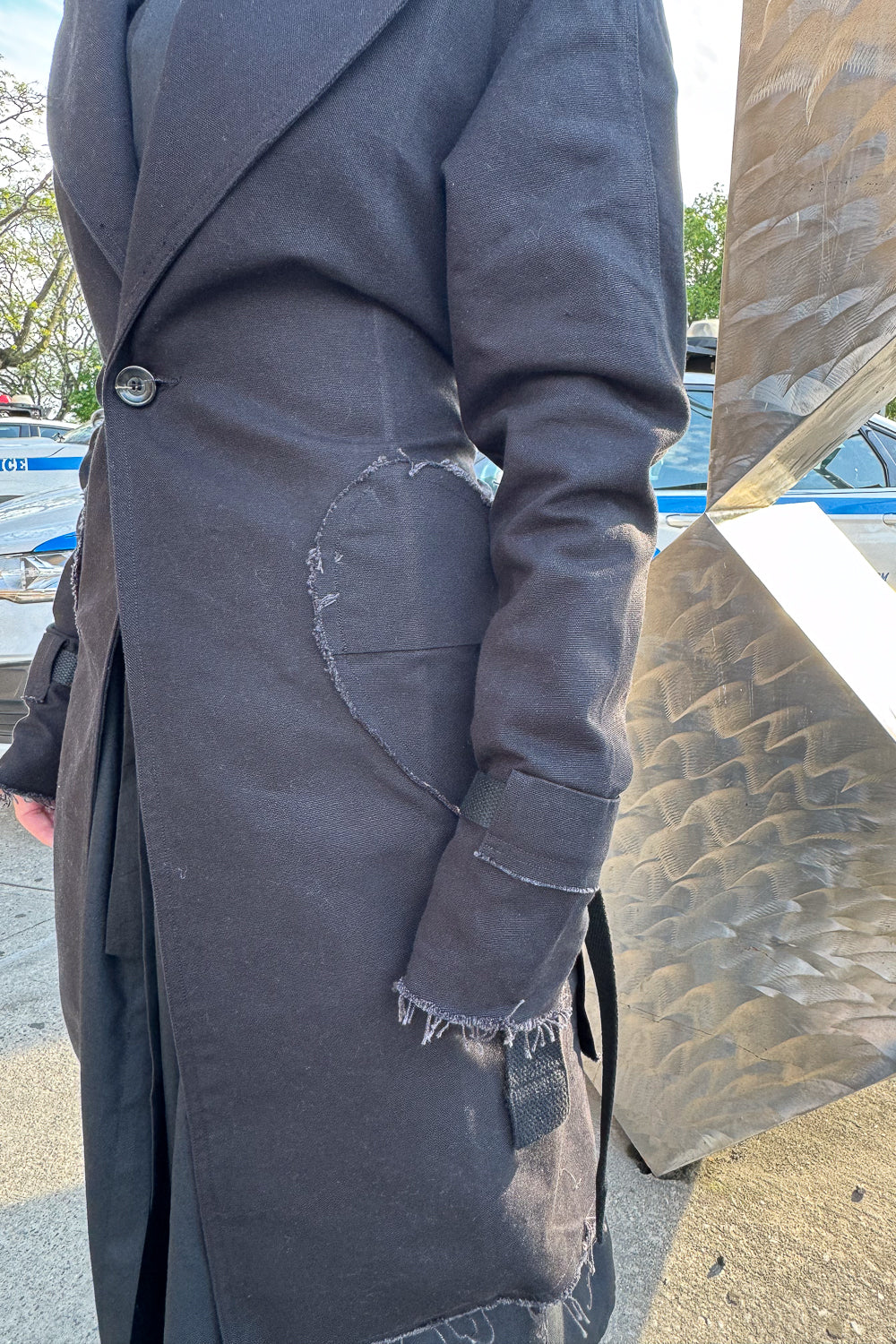 SS24 || HEARTENED TRENCH COAT || BLACK