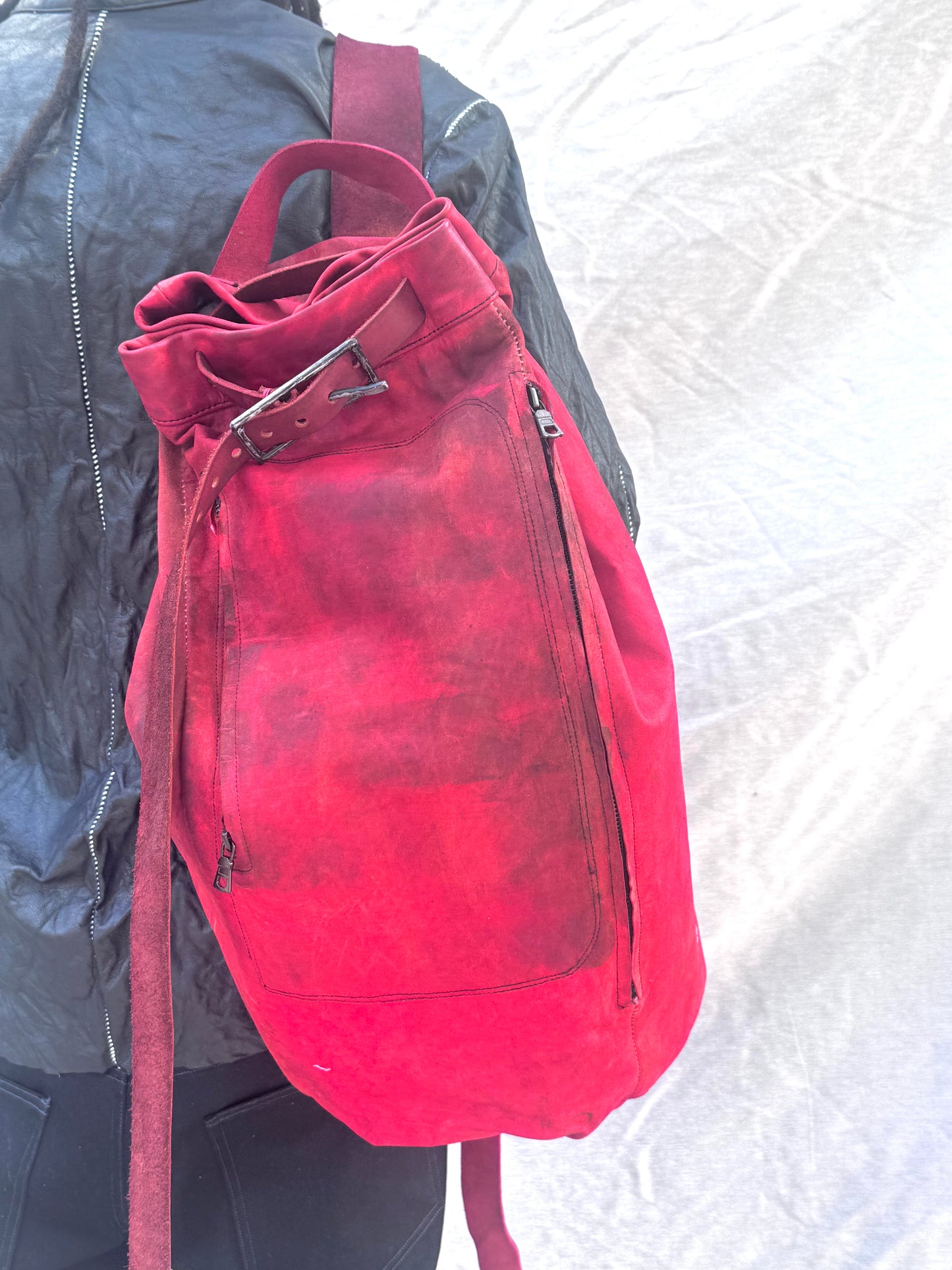 SS25 || ONE SHOULDER SLING BAG || RED KANGAROO/ HORSE/ COWHIDE