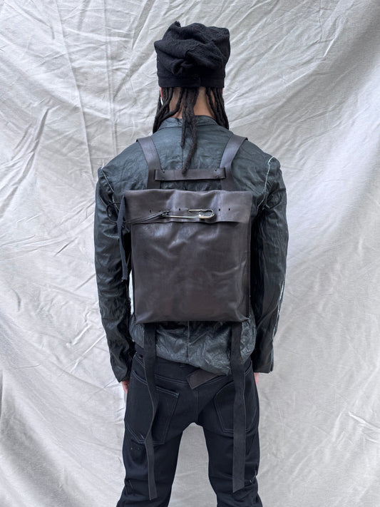 SS25 || LECTER - BACKPACK ||  BLACK OVERDYED COWHIDE