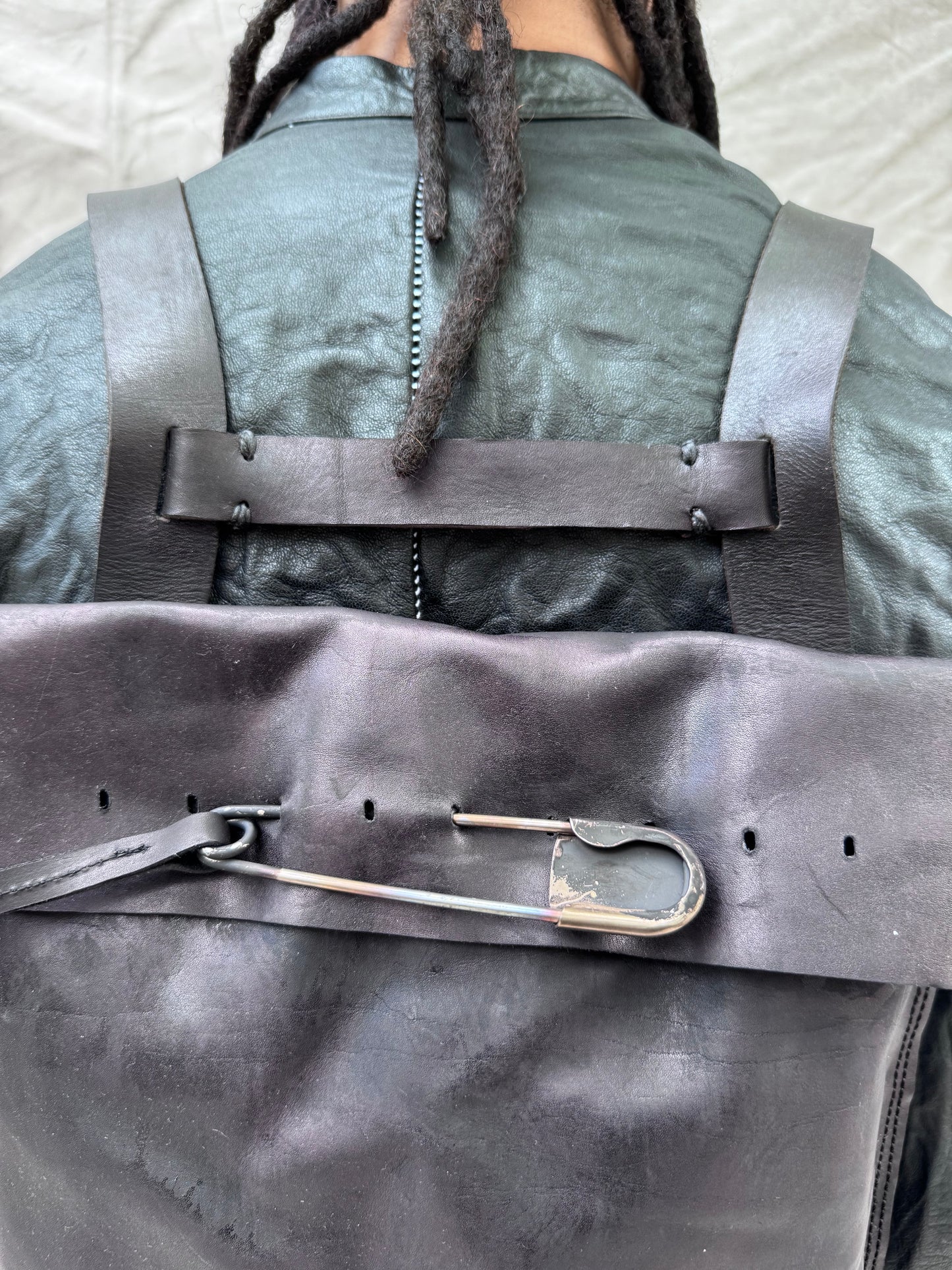 SS25 || LECTER - BACKPACK || BLACK OVERDYED COWHIDE