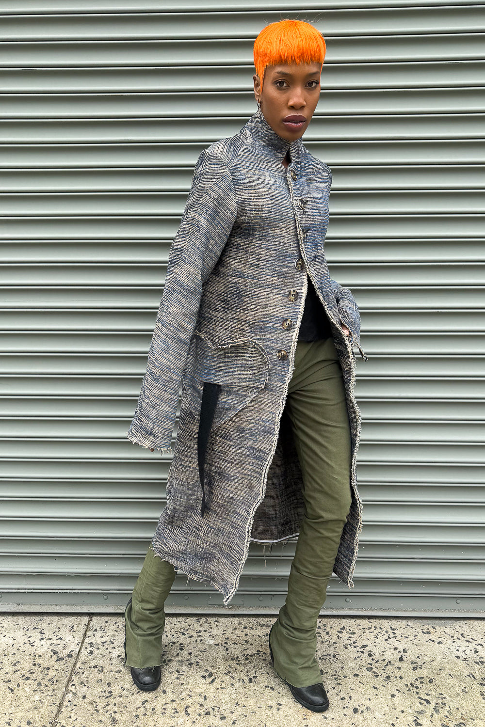 SS24 || PROTOLOGICAL ARCHETYPE COAT || INK INJECT ECRU