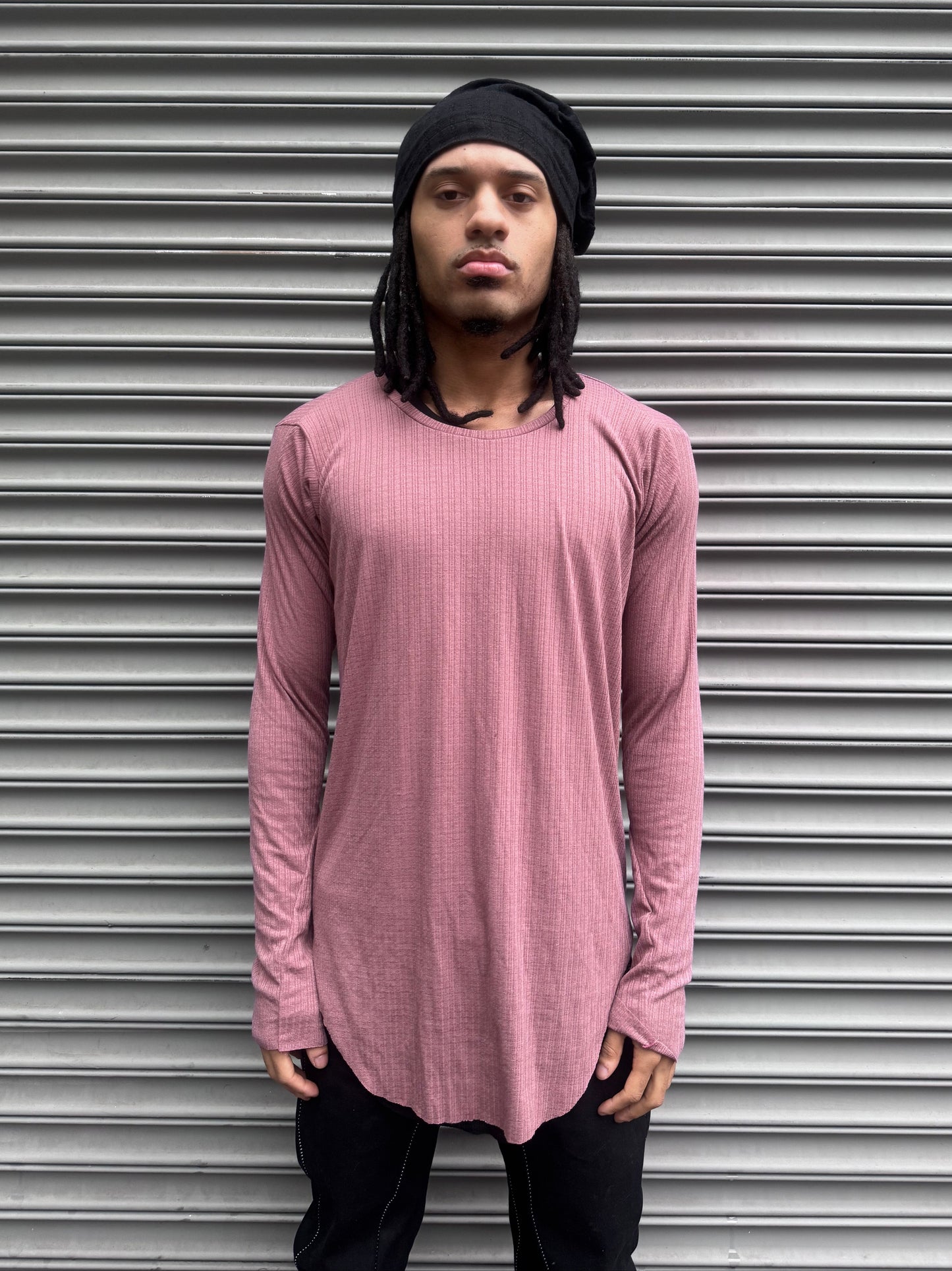 ZBT- JAMAICA || ECHADH SEAM LONG SLEEVE TOP || SALMON JACQUARD