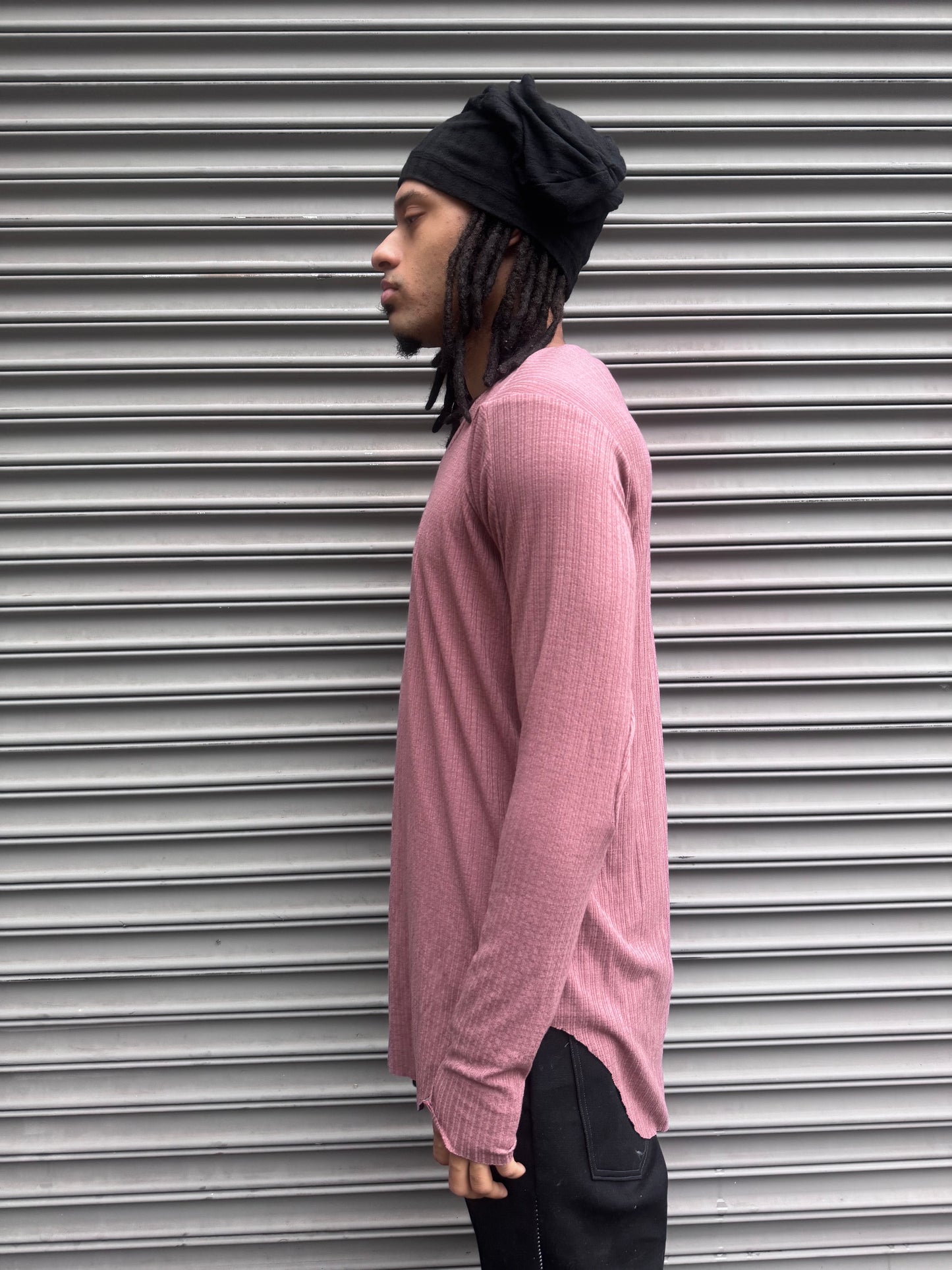ZBT- JAMAICA || ECHADH SEAM LONG SLEEVE TOP || SALMON JACQUARD