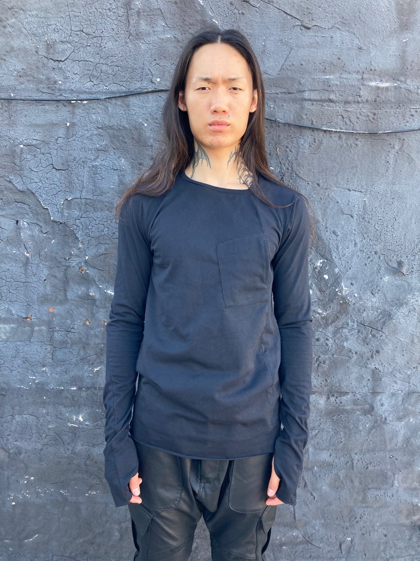 ZBT FW || ASYMMETRIC POMPEI POCKET LS TOP || GREY