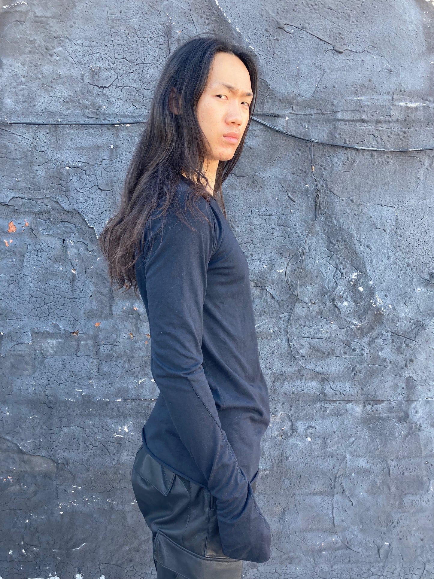 ZBT FW || ASYMMETRIC POMPEI POCKET LS TOP || GREY