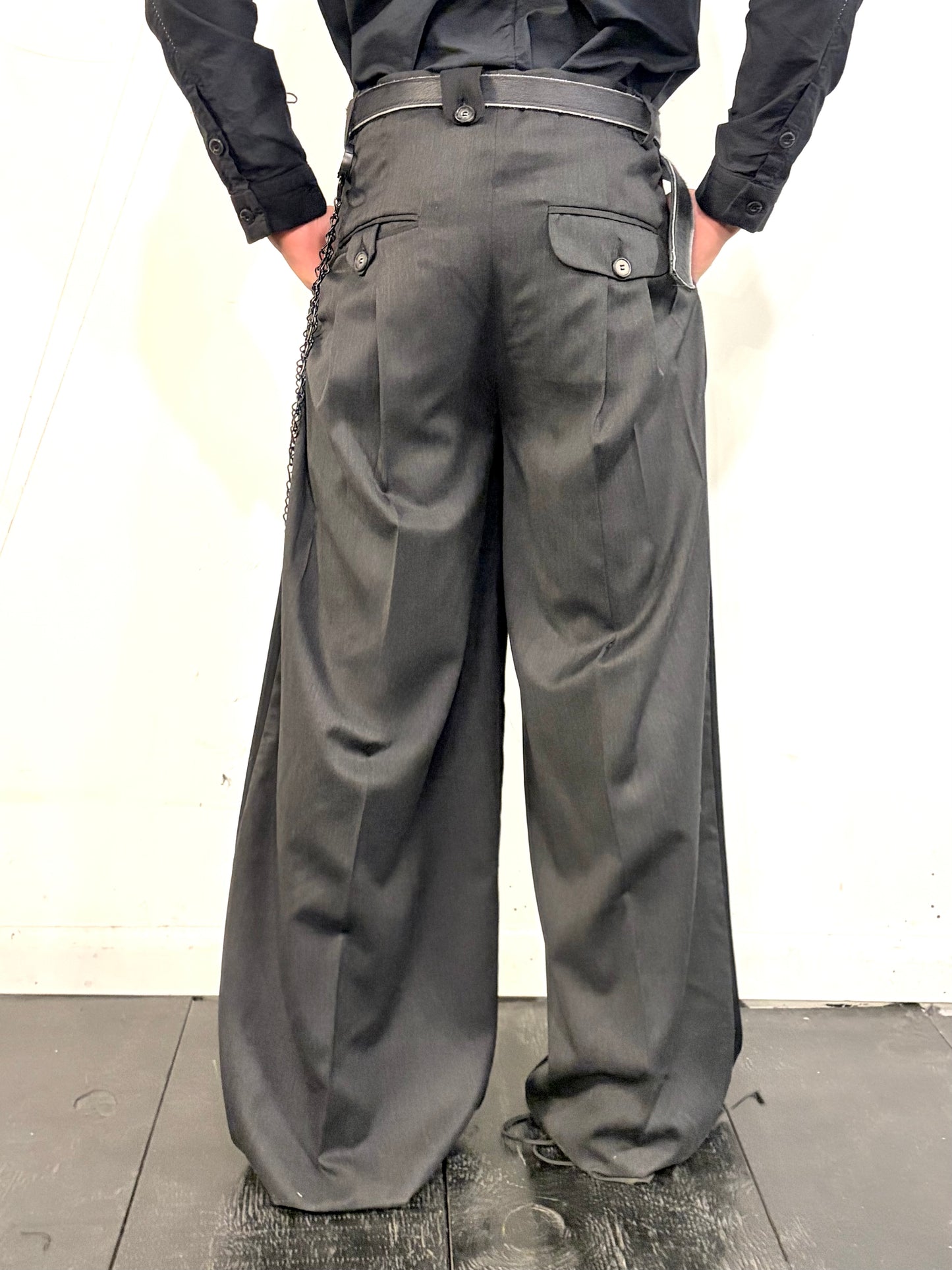 SS26 || TAILORED .5 PANTHEON PANTS - GREY + BLACK WOOL