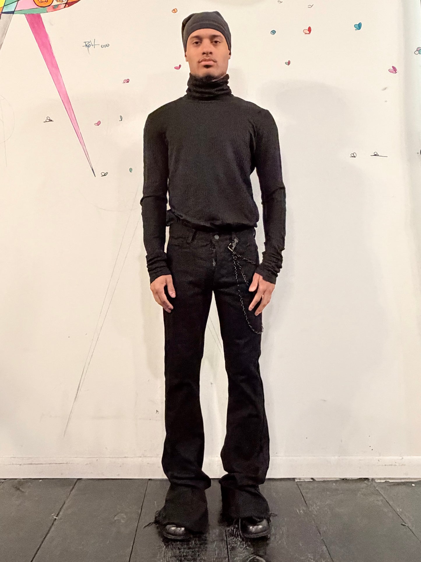 SS26 || BOOTCUT FLARED JEANS|| 100% COTTON - OVERDYED BLACK