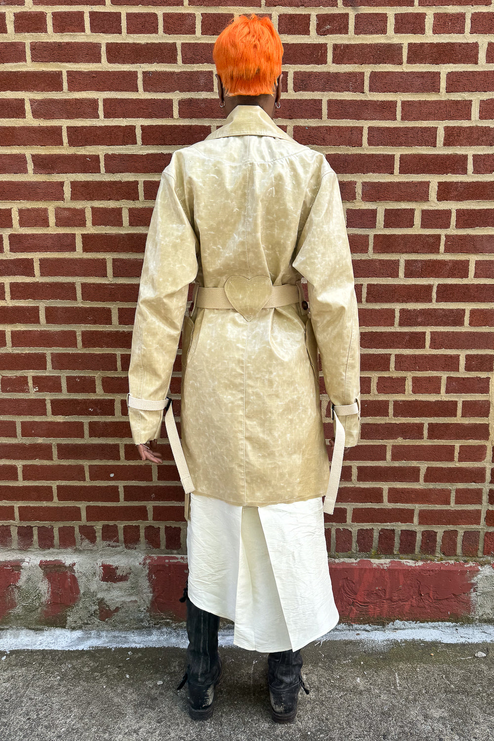 SS24 || HEARTENED TRENCH COAT || COATED ECRU