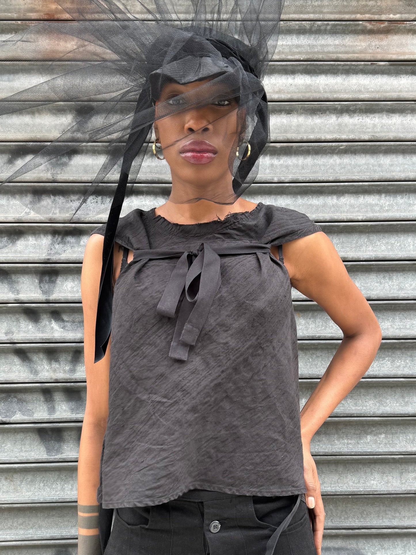 SS24 || LIGHTWEIGHT PICNIC TOP || BLACK SILK