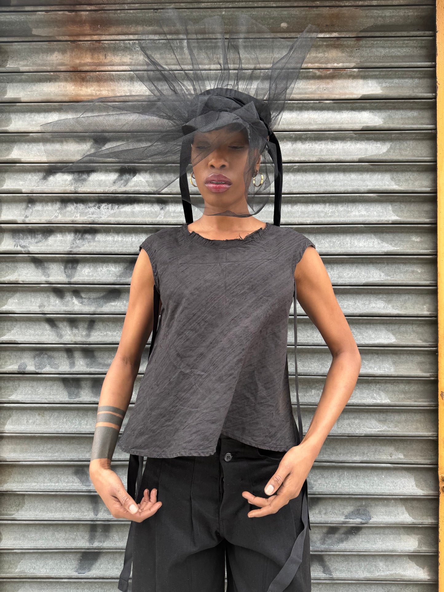 SS24 || LIGHTWEIGHT PICNIC TOP || BLACK SILK