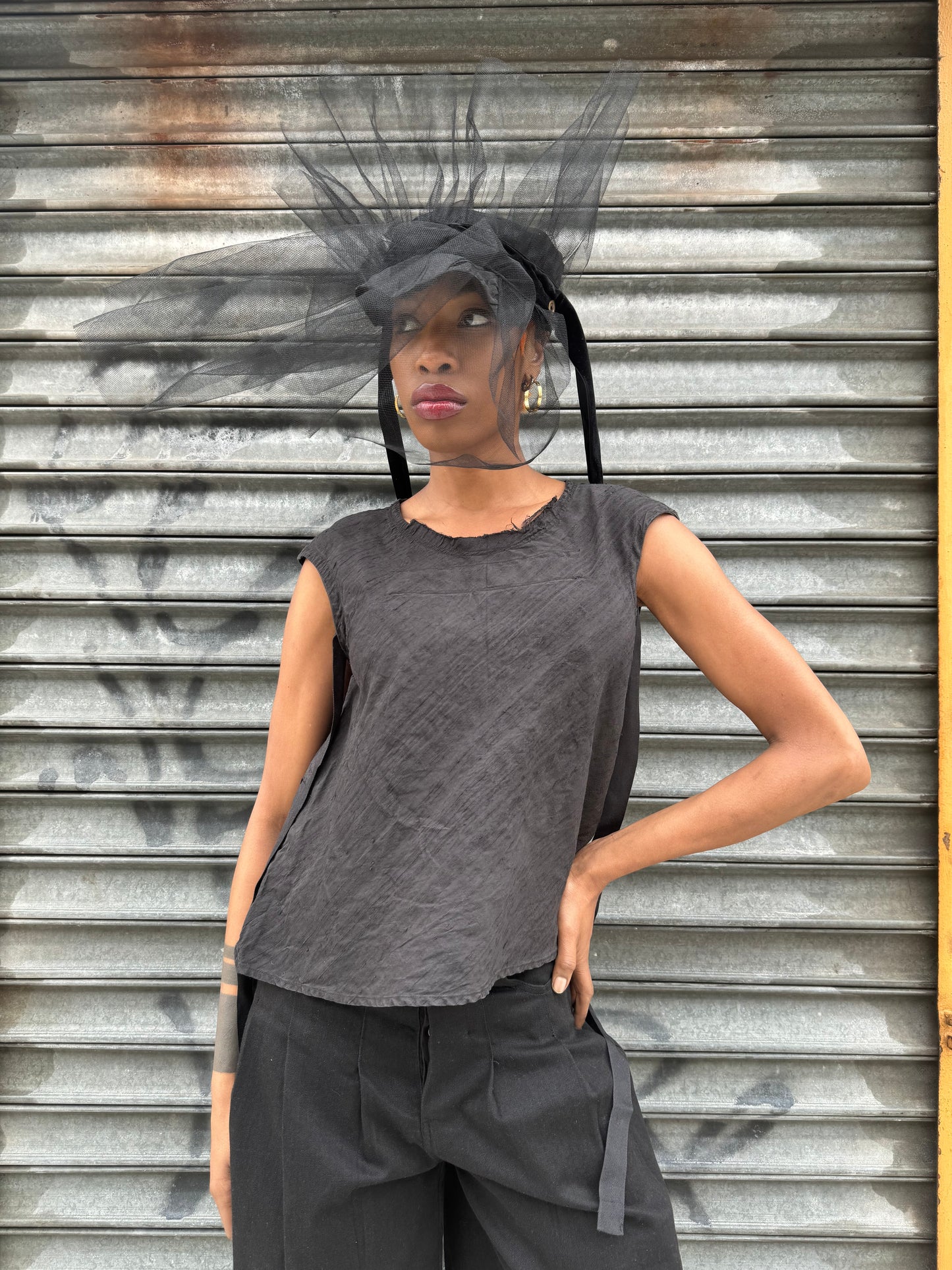 SS24 || LIGHTWEIGHT PICNIC TOP || BLACK SILK